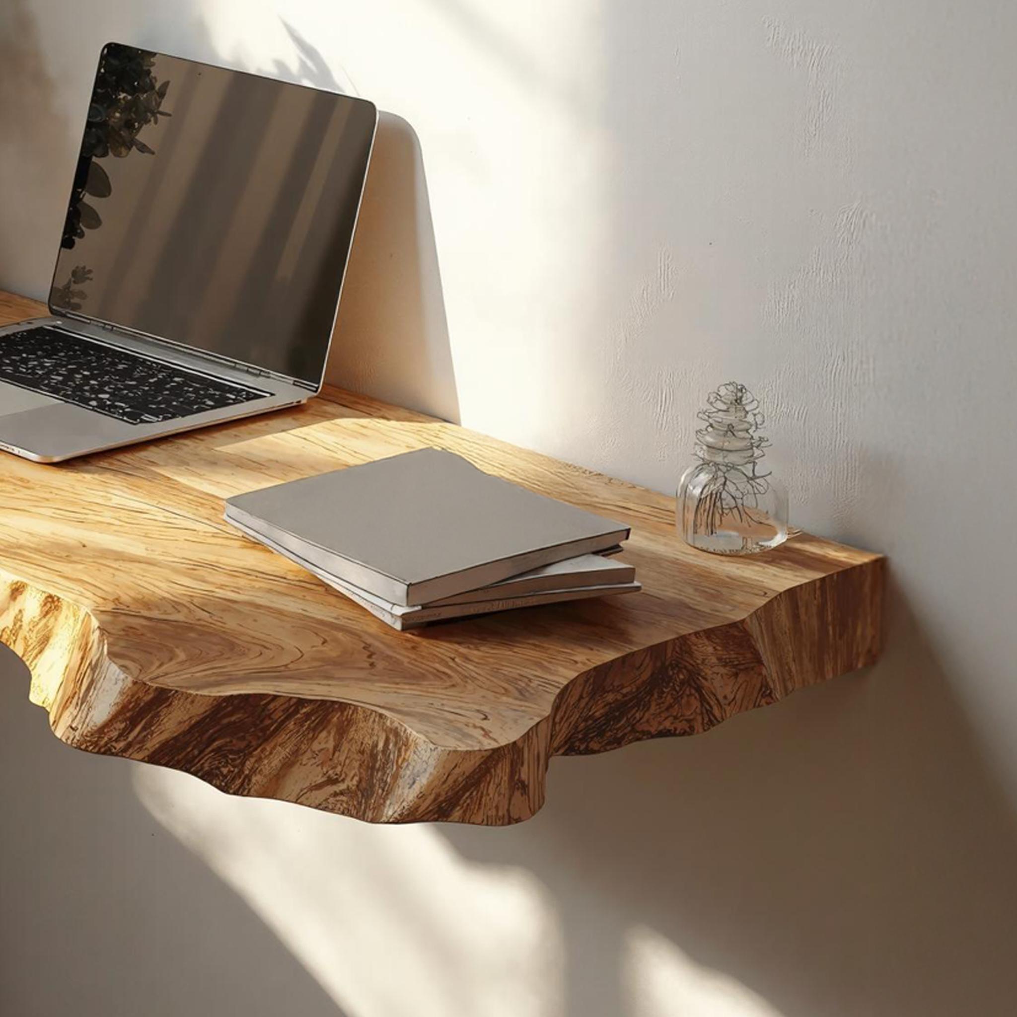 Farmhouse Solid Wood Floating Desk For Cozy And Functional Spaces SILDTTRFLD004