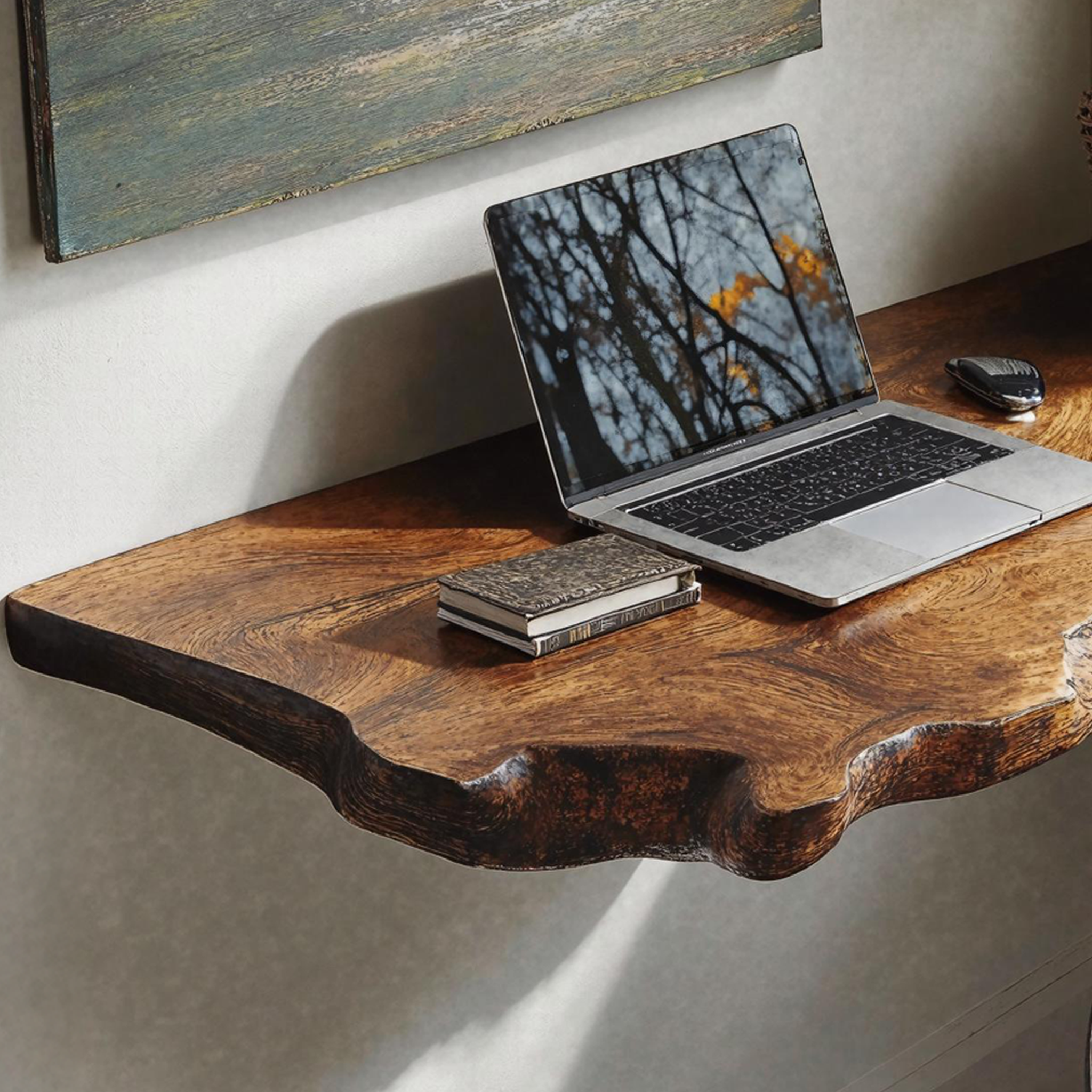 Mid Century Solid Wood Floating Desk For Modern And Retro Fusion SILDTFLD037