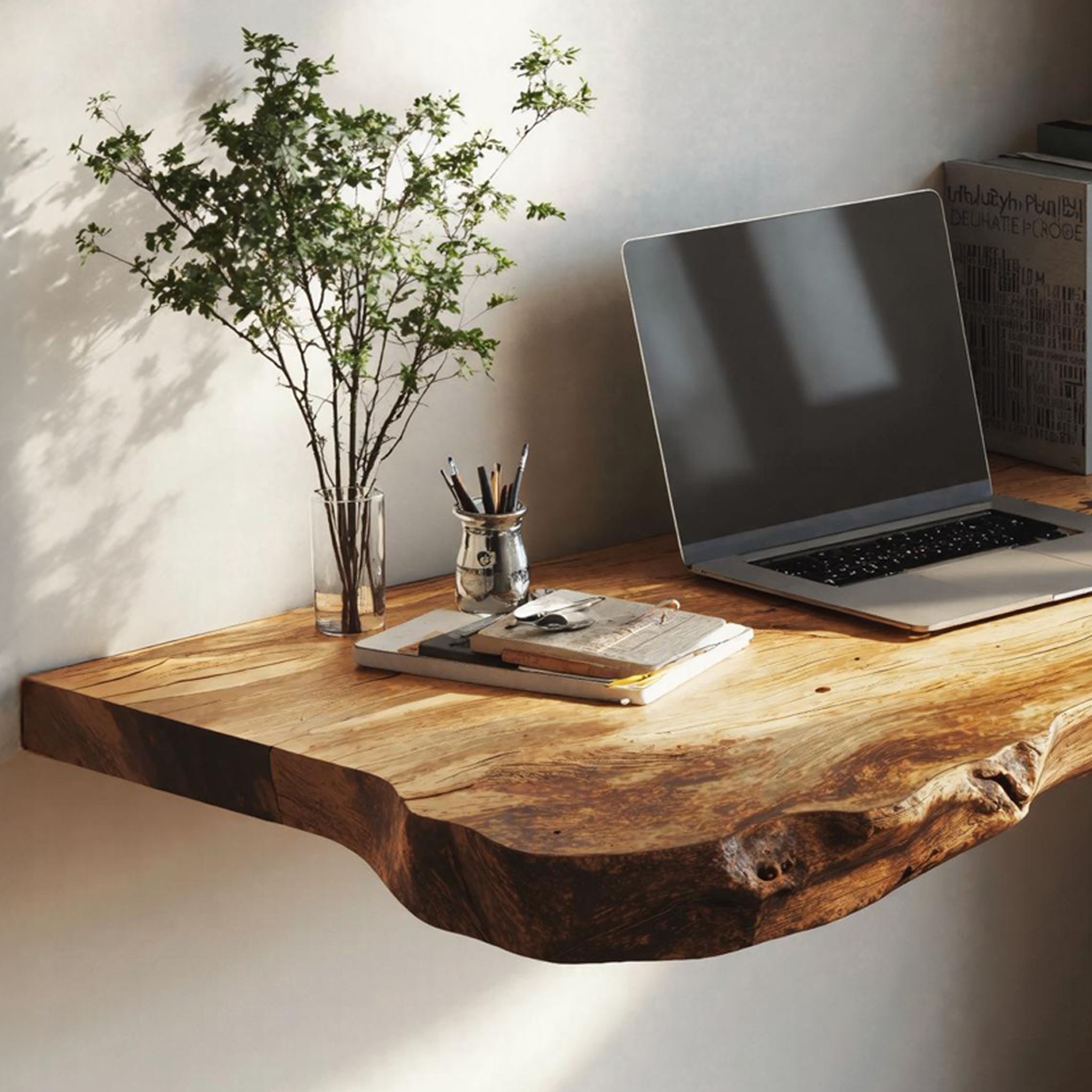 Mid Century Solid Wood Floating Desk For Productivity And Style SILDTFLD025