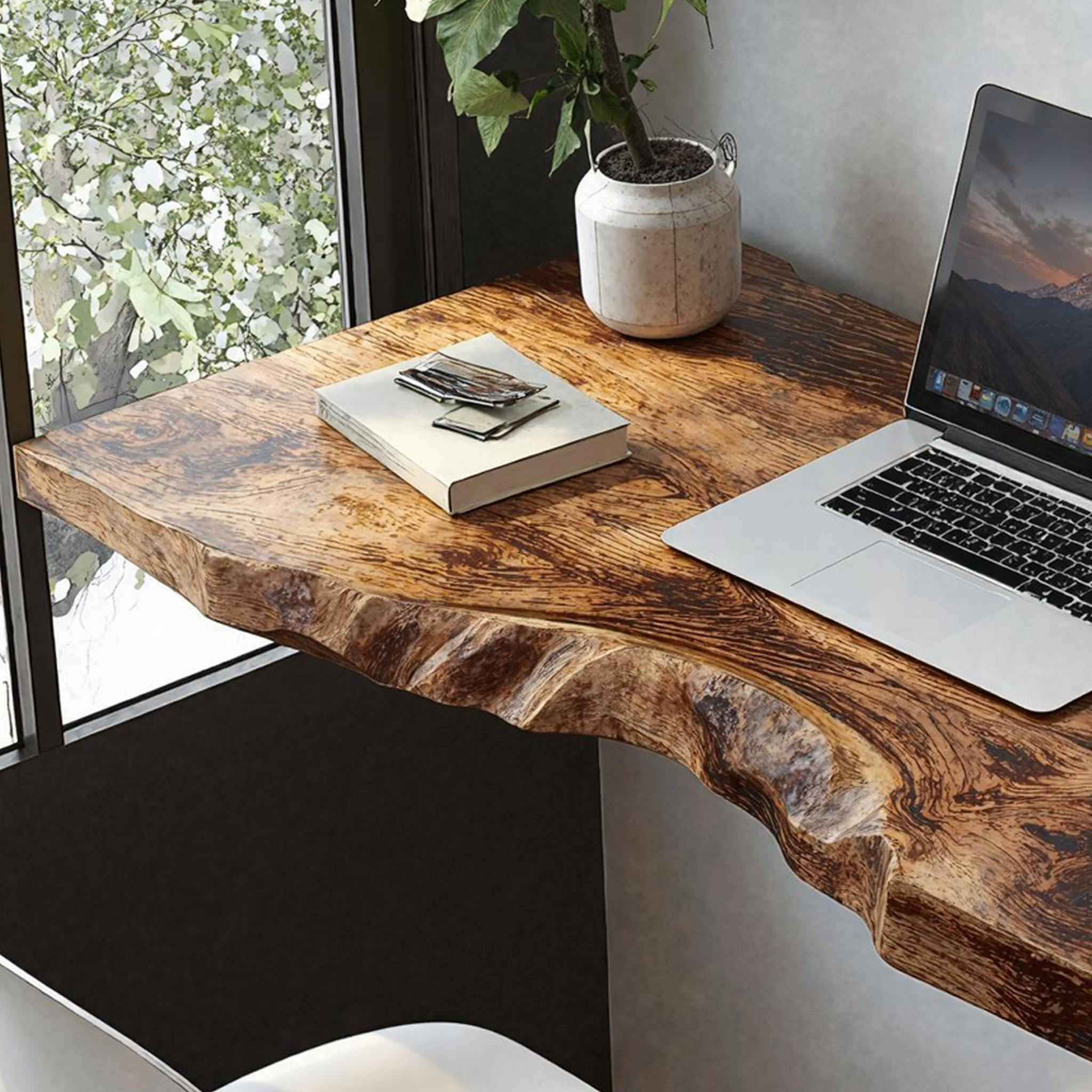 Mid Century Solid Wood Floating Desk For Creative Workspaces SILDTFLD017