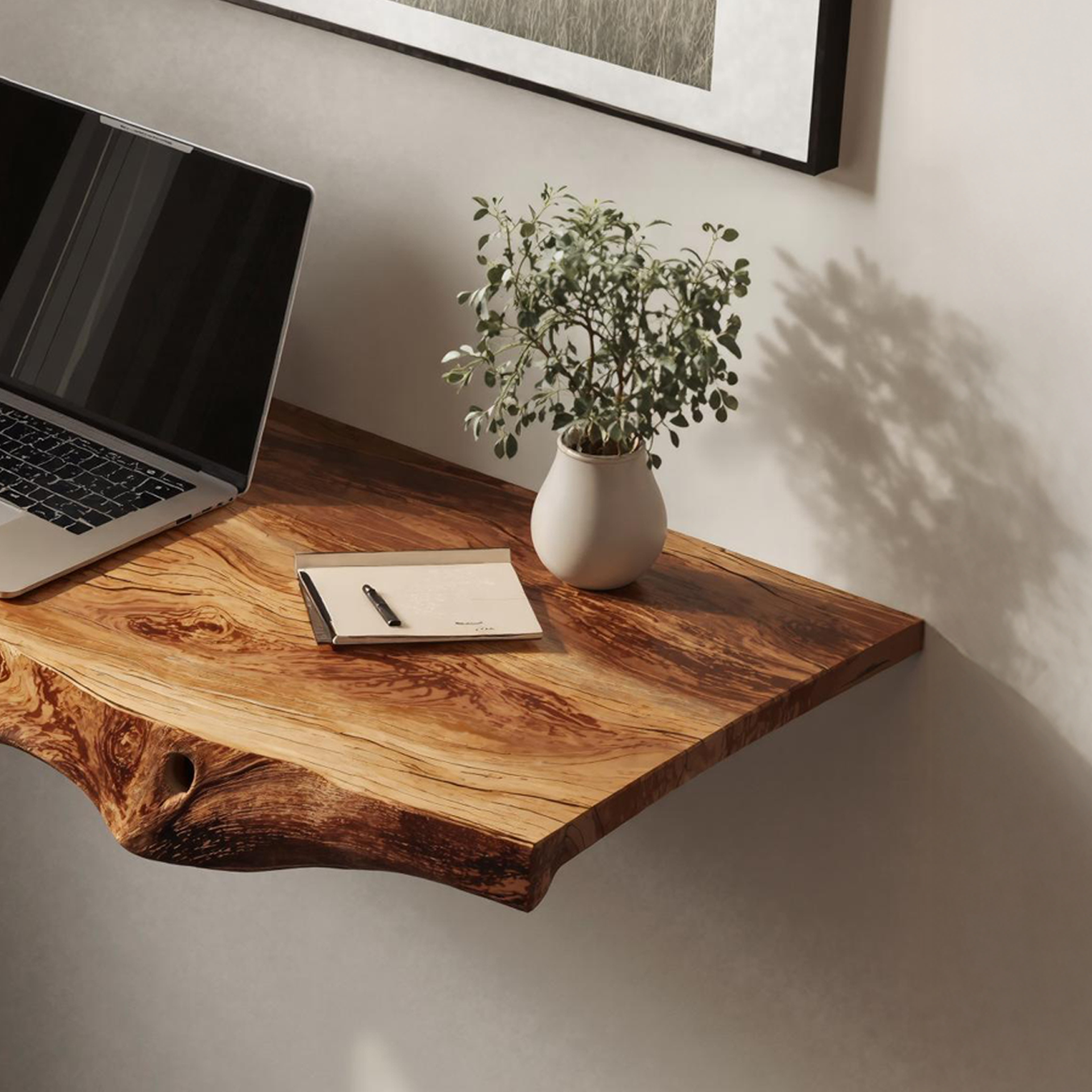 Farmhouse Solid Wood Floating Desk For Relaxed Home Environment SILDTFLD023