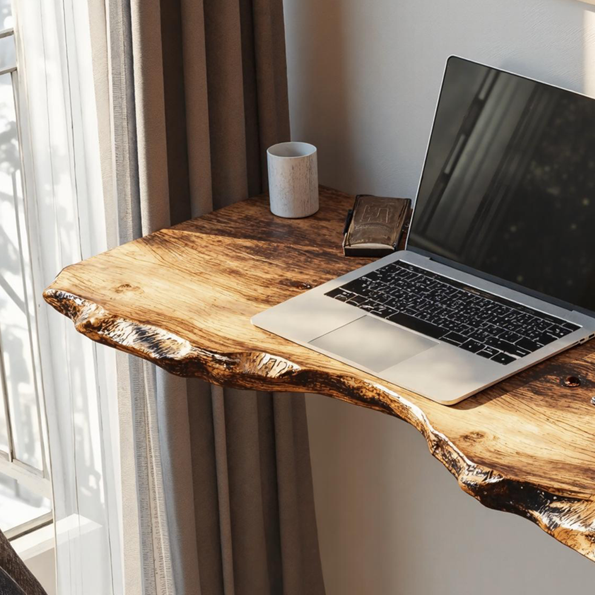 Rustic Wooden Floating Table For Warm Bedroom Atmosphere SILDTFLD014