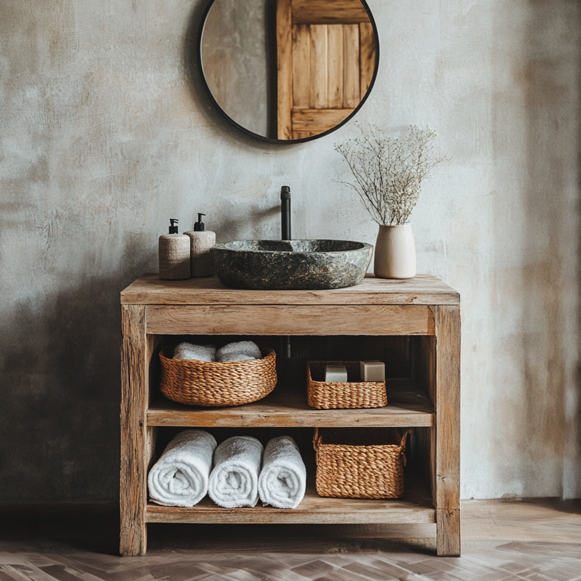 Custom Reclaimed Wood Vanity Bathroom SINLBRV026