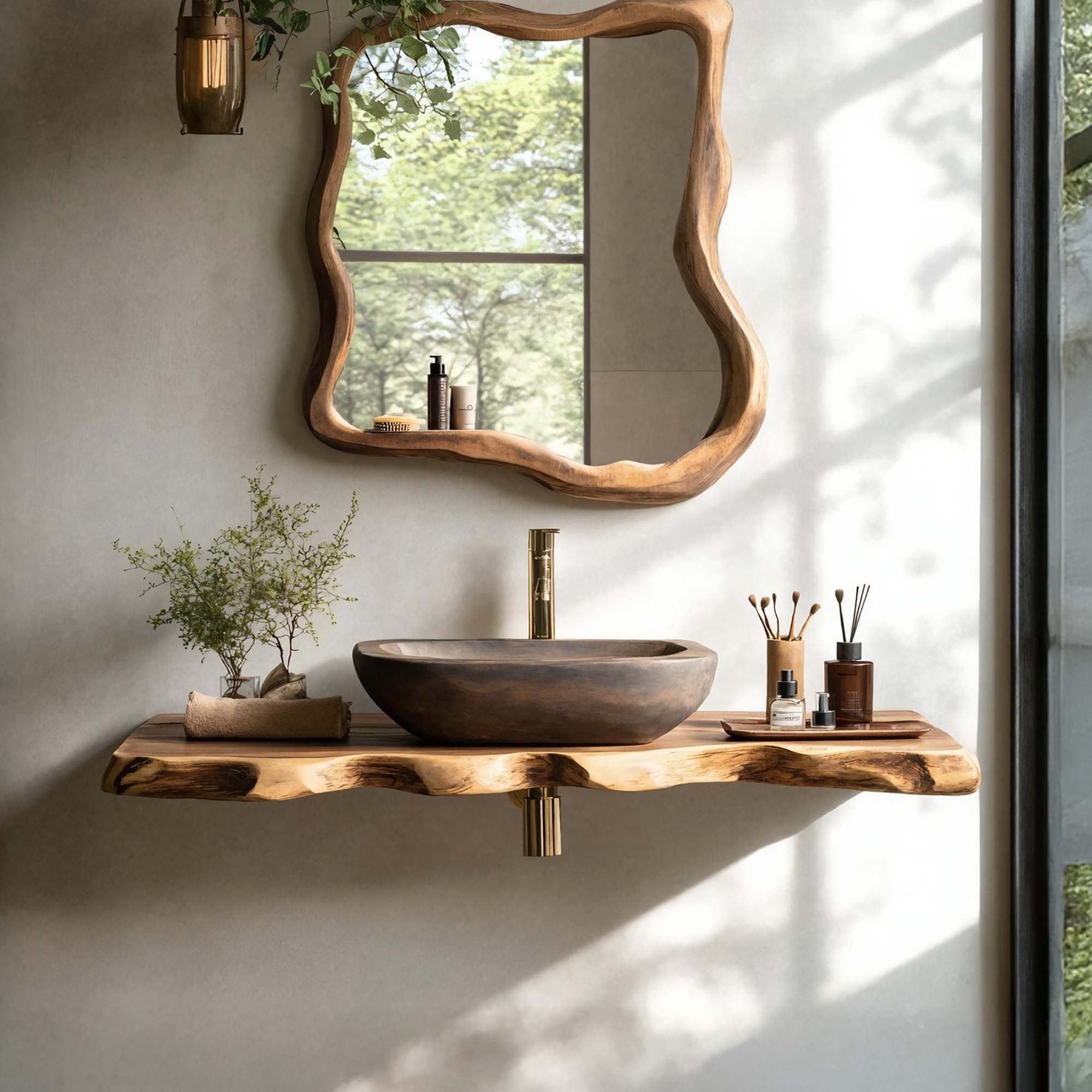 Rustic Wooden Vanity With Sink For Bathroom Decor SILDTTRBAS027