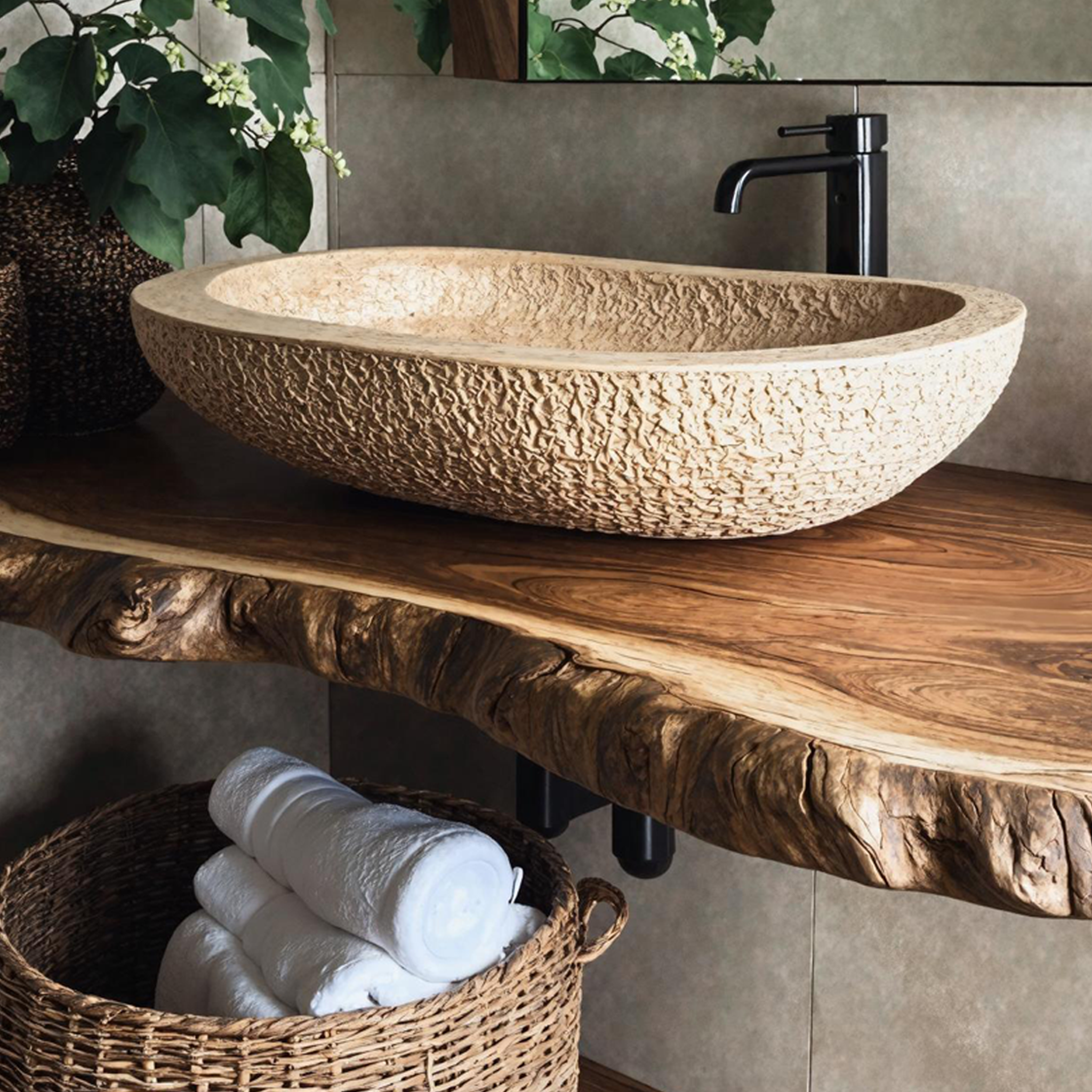 Rustic Wooden Floating Vanity For Cozy Bathroom Style SILDTBRV191