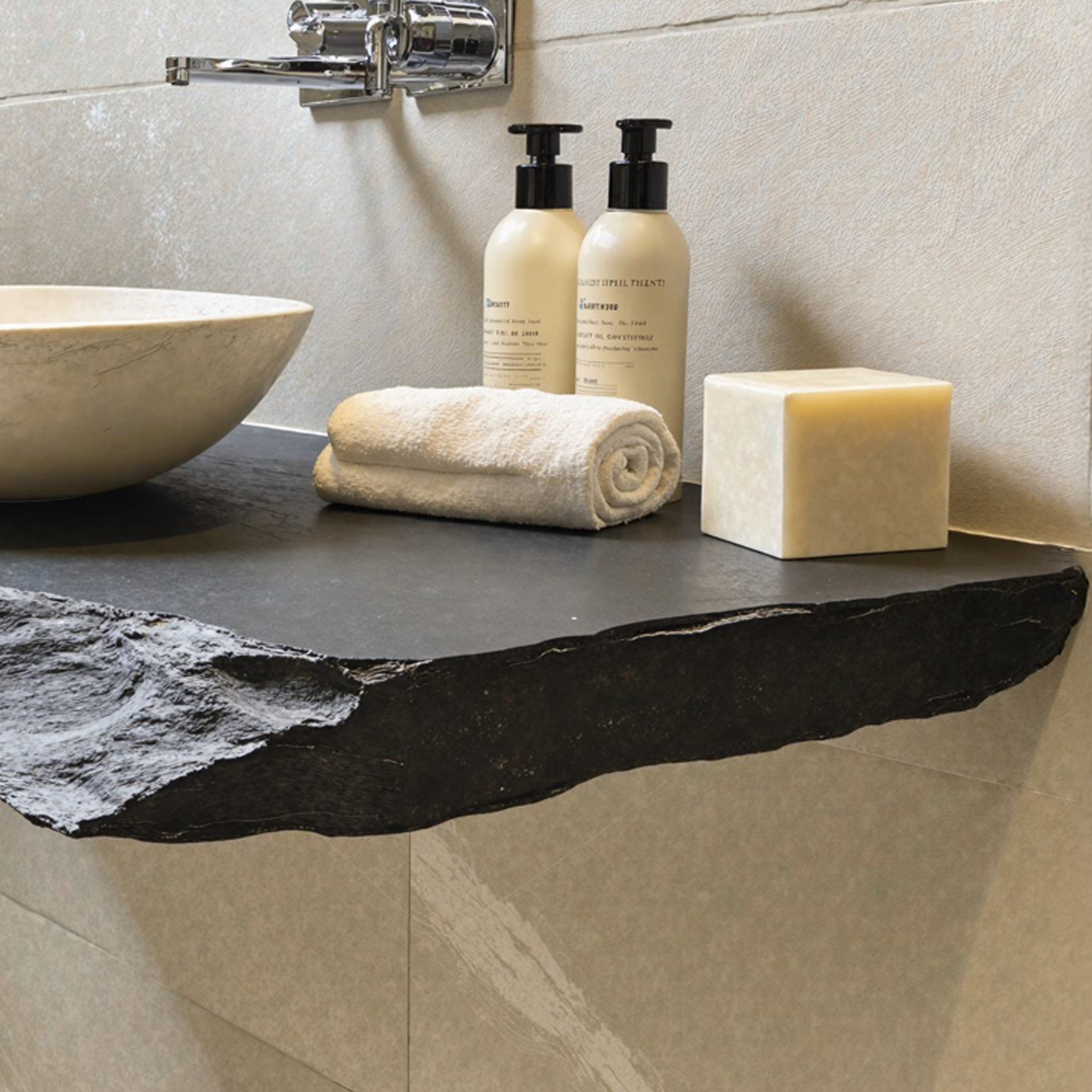 Rustic Wood Bathroom Vanity Shelf SILDTBRV035