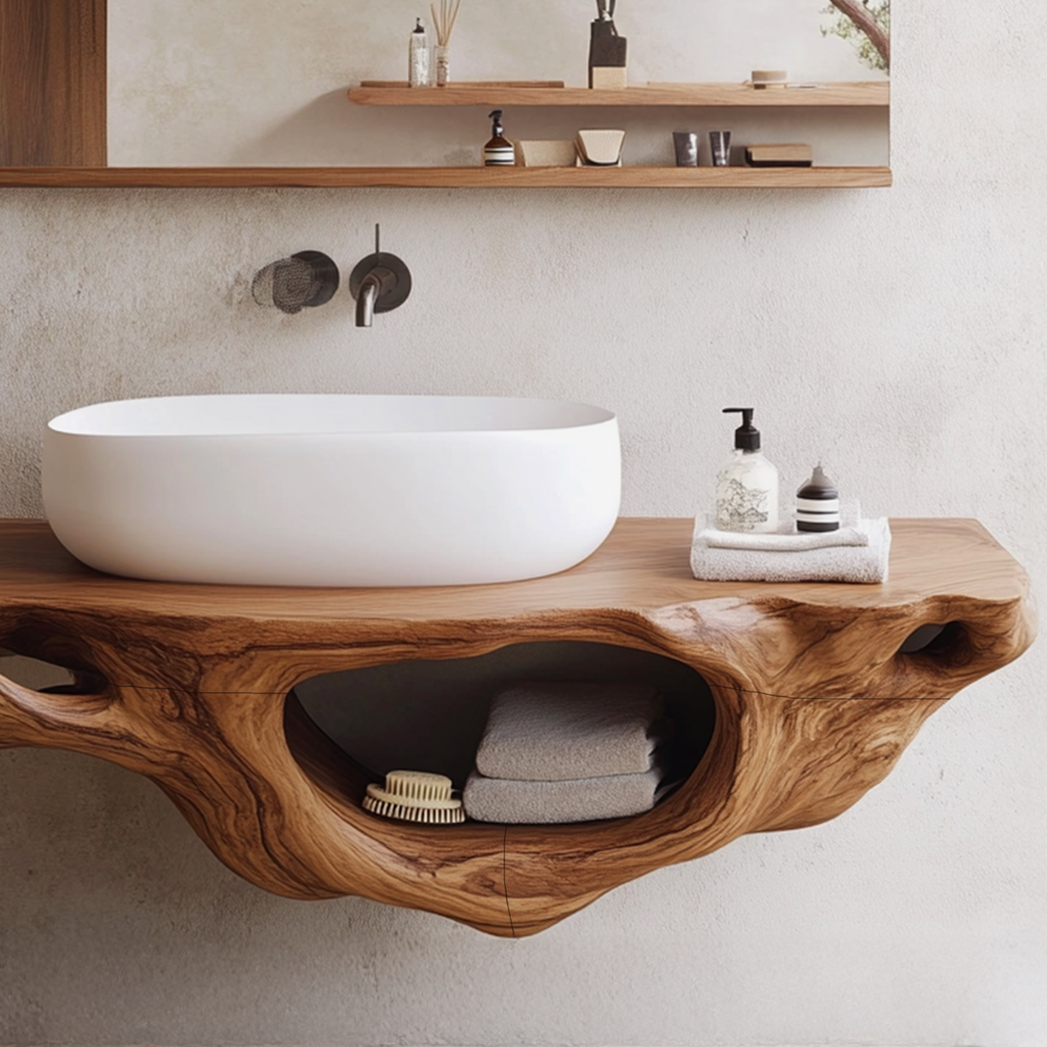 Farmhouse Live Edge Vanity For Bathroom Decor Ideas SILDTTRBAS006
