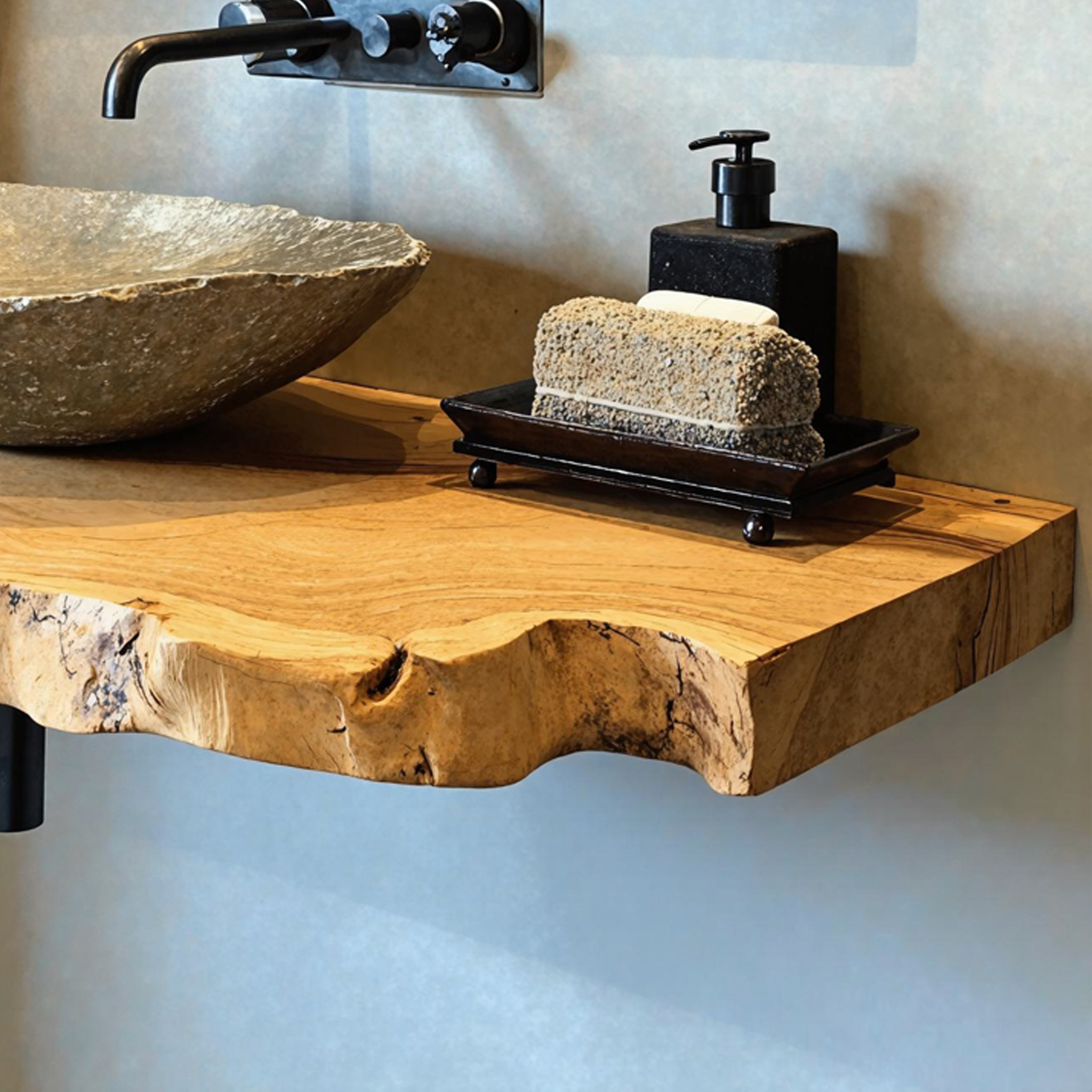 Floating Wood Bathroom Sink Shelf SILDTBRV033