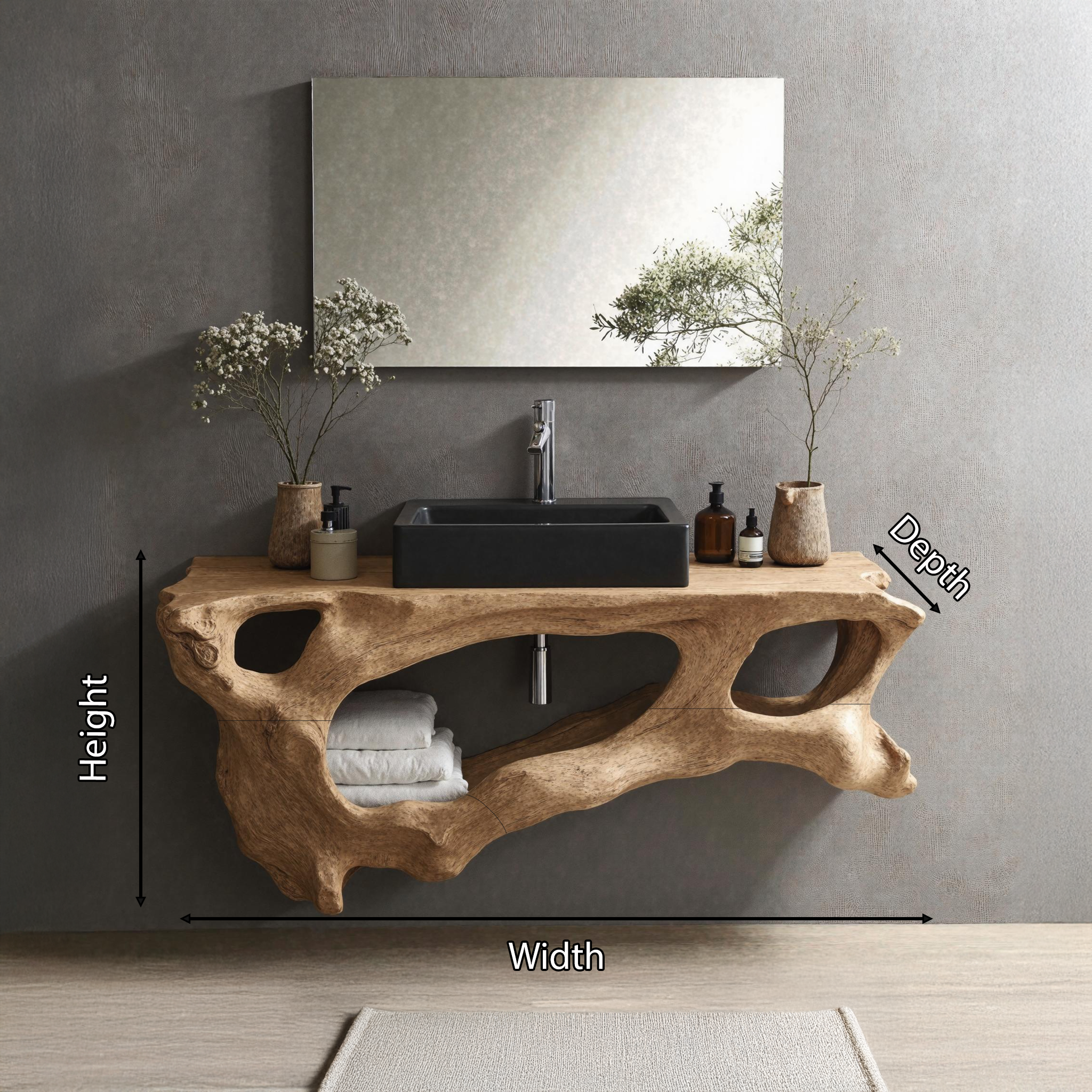 Unique Floating Vanity For Bathroom SILDTTNBRV018