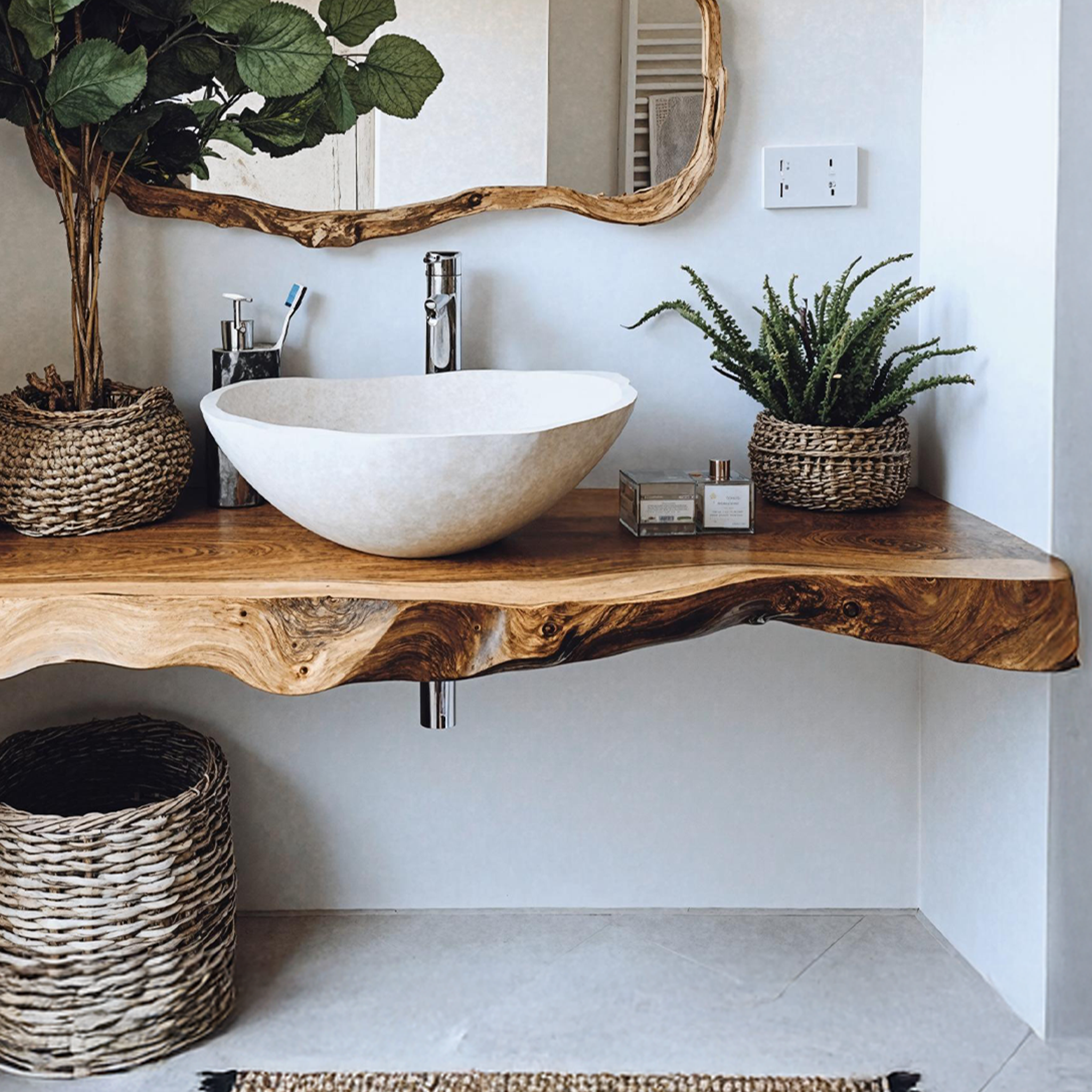 Mid Century Wooden Floating Vanity For Bathroom Design SILDTBRV187