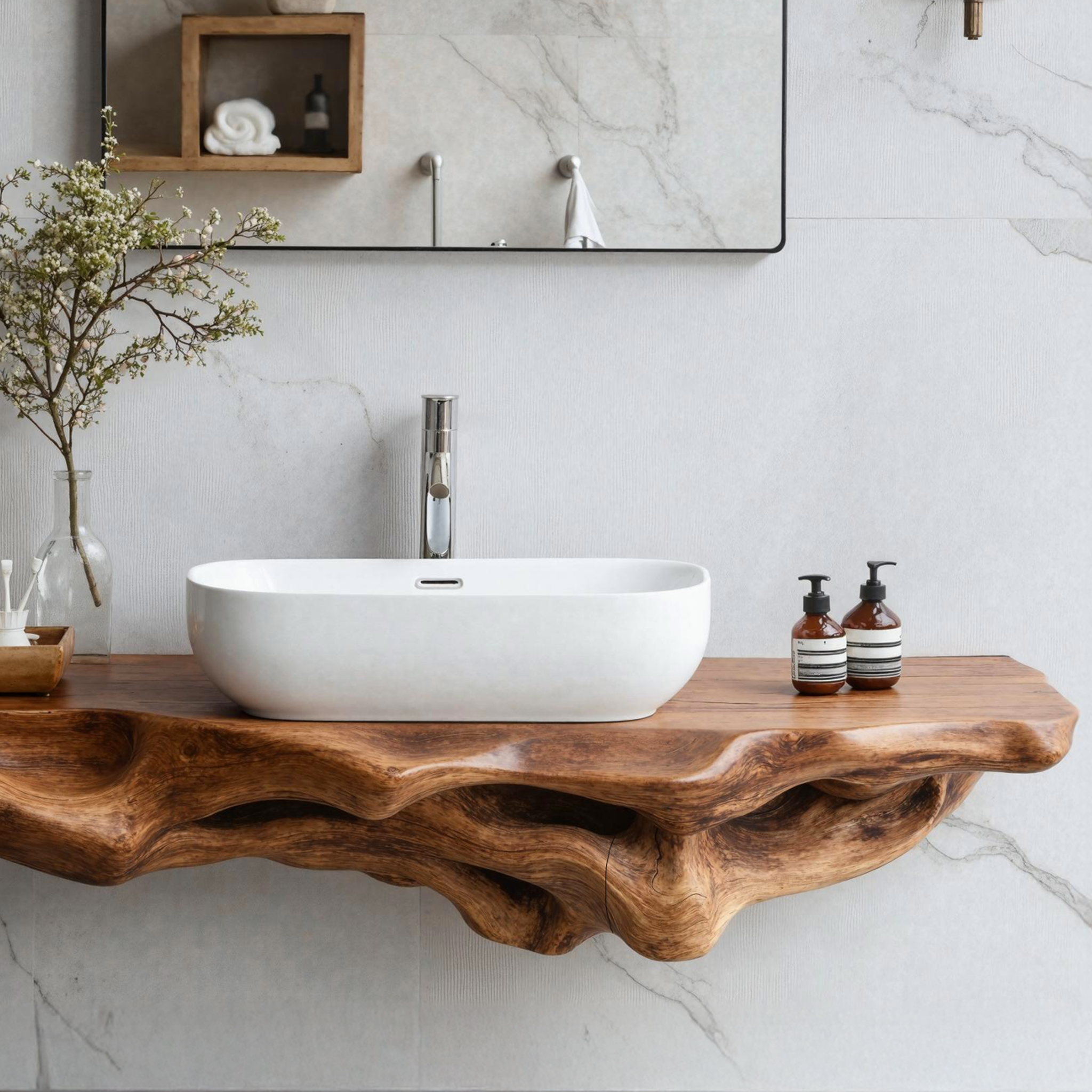 Handcrafted Bathroom Shelf Furniture Decor Solution SILDTTRBAS007
