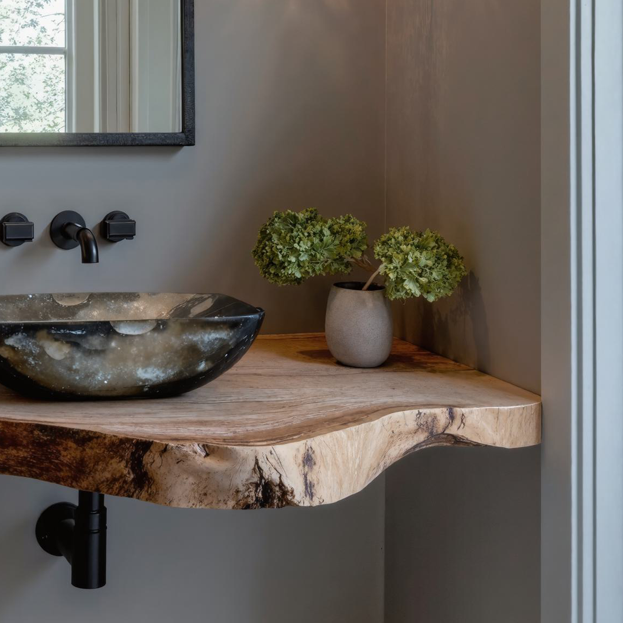 Custom Rustic Floating Bathroom Vanity Shelf With Rustic Charm SILDTBRV122