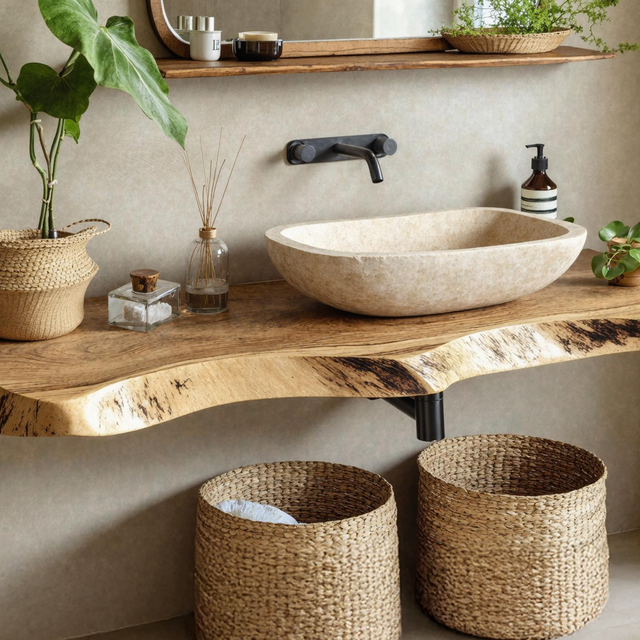 Rustic Solid Wood Vanity For Elegant Bathroom Decor SILDTBRV188