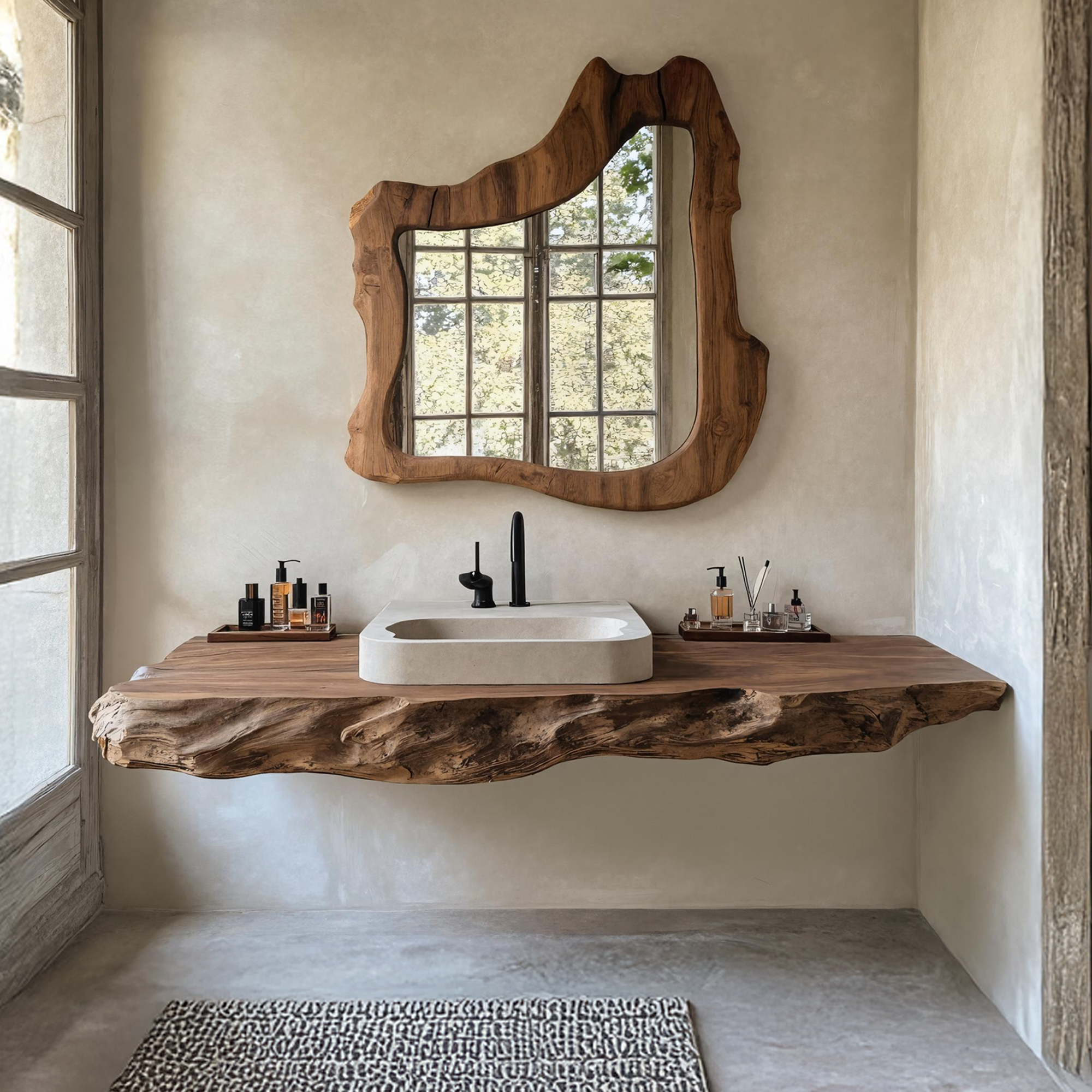 Wooden Floating Vanity For Mid Century Bathroom Design SILDTTRBAS025