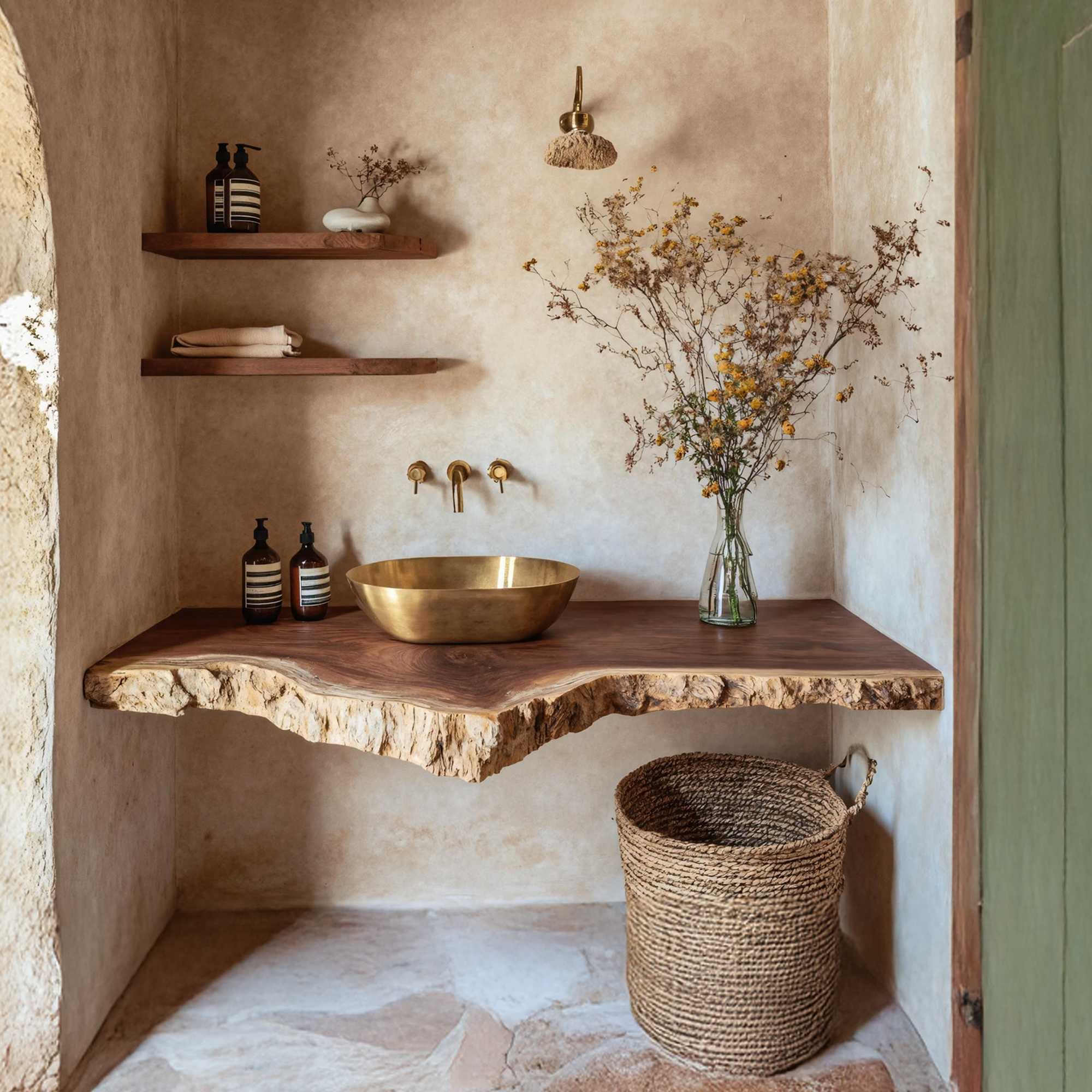 Rustic Wooden Floating Vanity For Small Bathroom Spaces SILDTTRBAS005