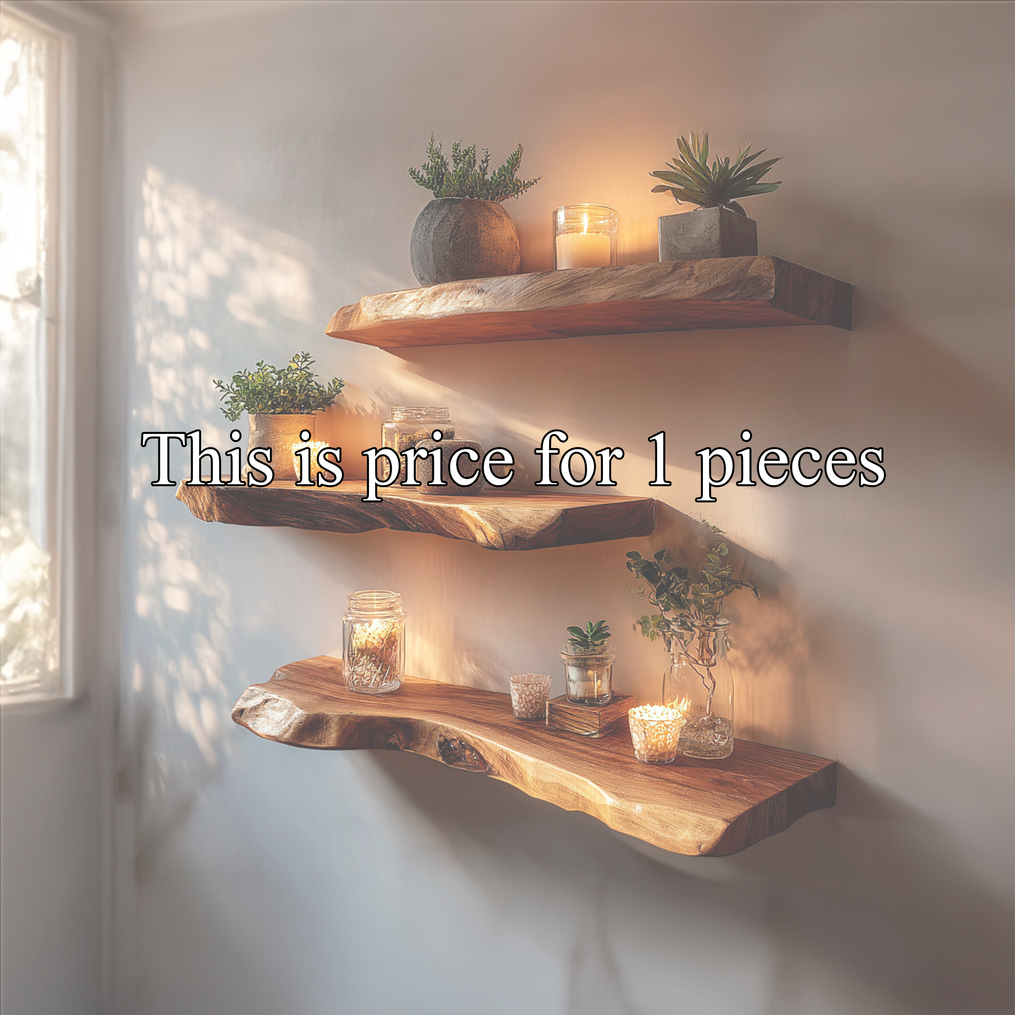 Rustic Live Edge Floating Shelves Home Office Or Bedroom SINLKIFL302