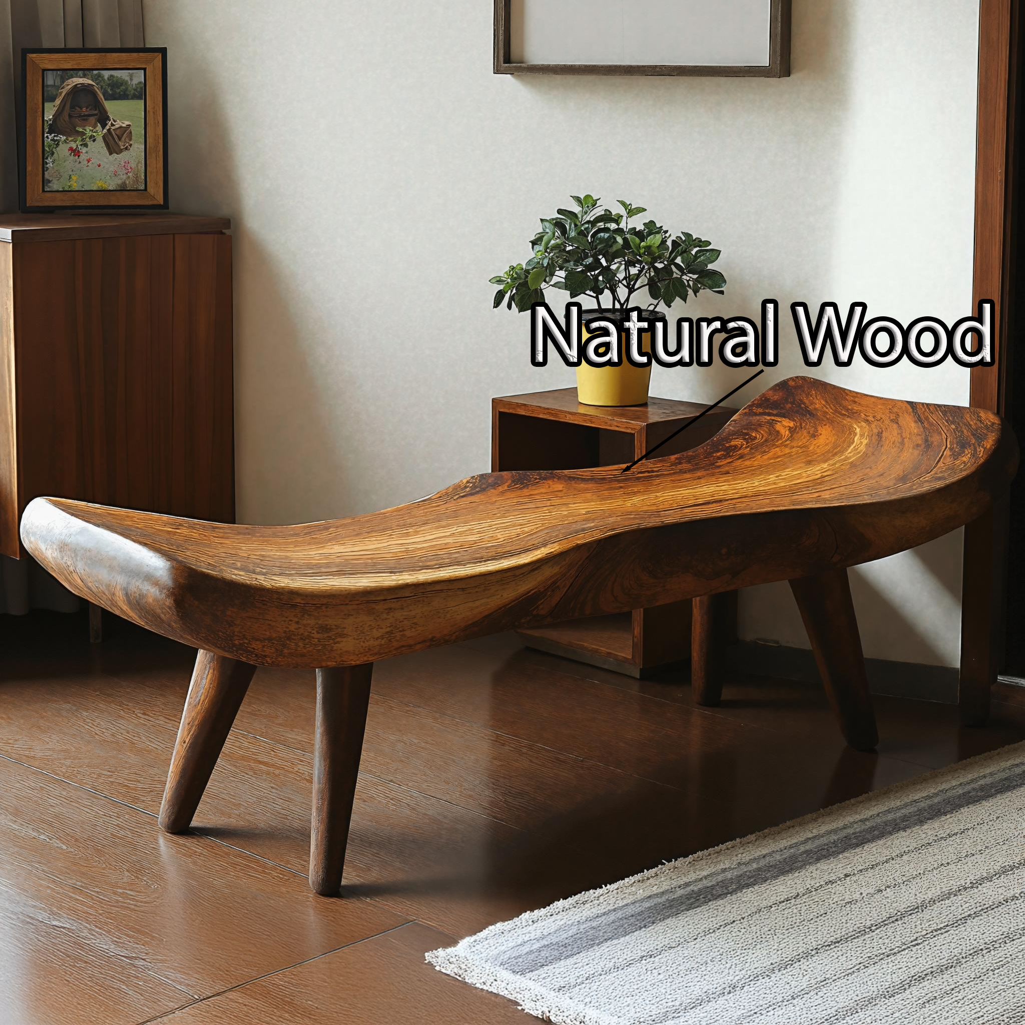 Rustic Wooden Bench With Simple Design For Home Comfort SILDTWB017
