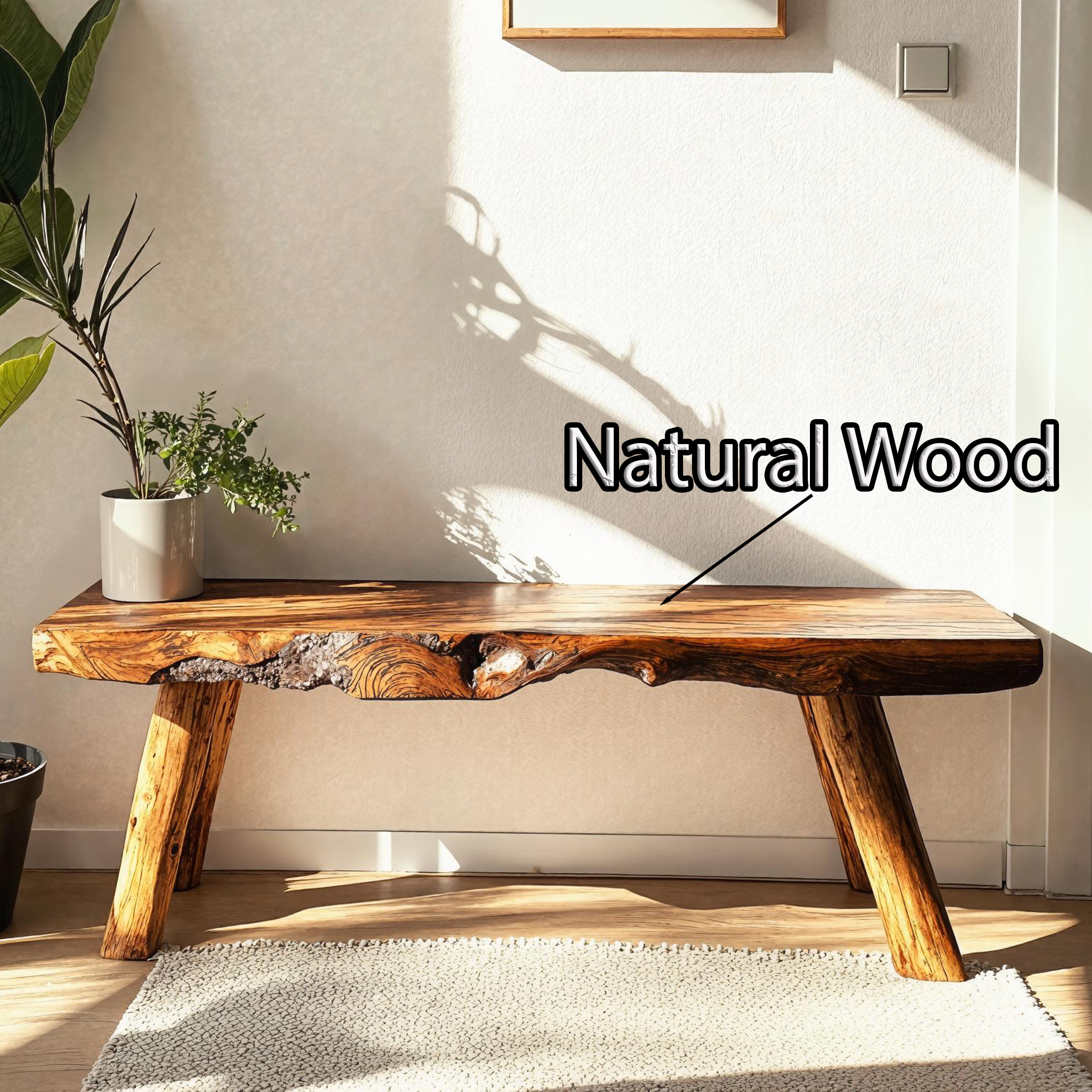 Stunning Wooden Bench With Unique Design For Modern Homes SILDTWB007
