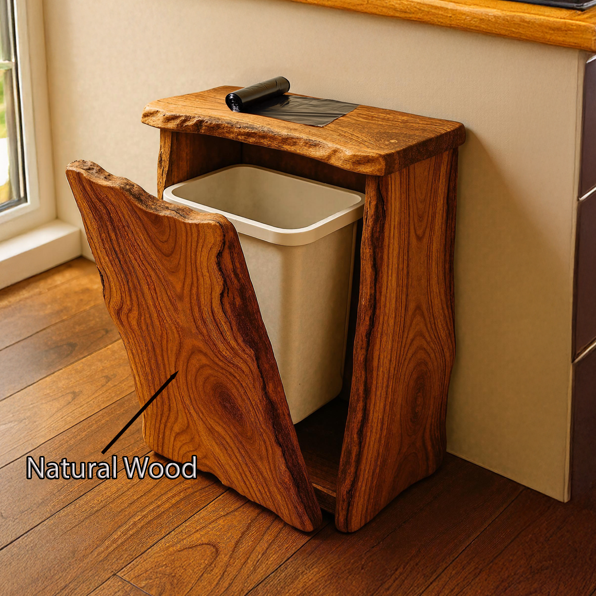 Mid Century Kitchen Tilt Out Trash Container With Hidden Style SILDTTRB004