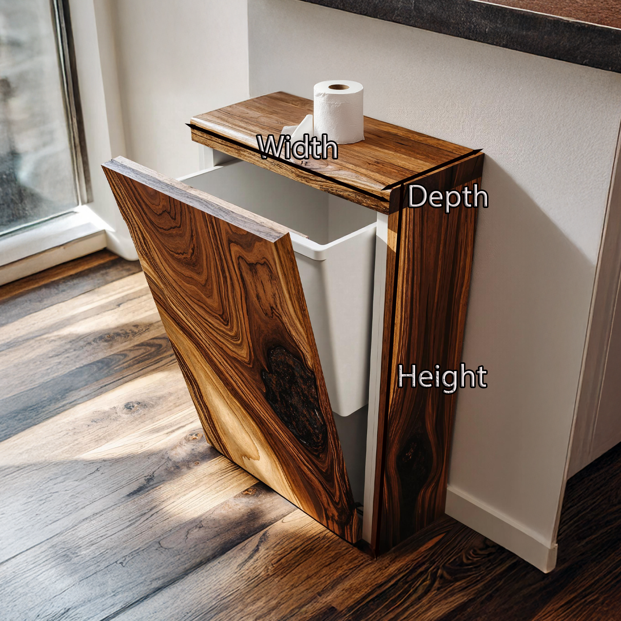 Tilt Out Recycling Bin Furniture Farmhouse Style For Kitchen SILDTTRB008