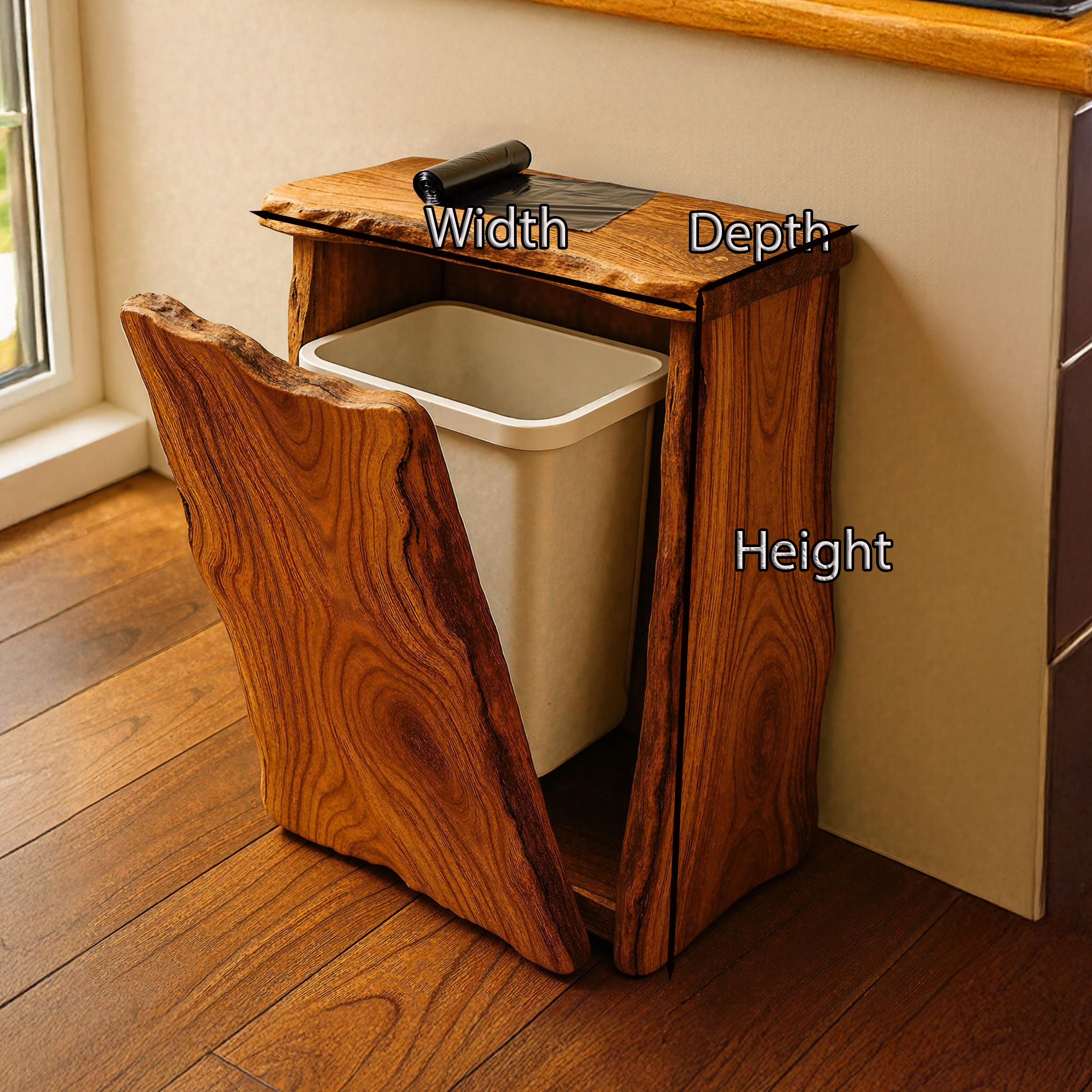 Mid Century Kitchen Tilt Out Trash Container With Hidden Style SILDTTRB004