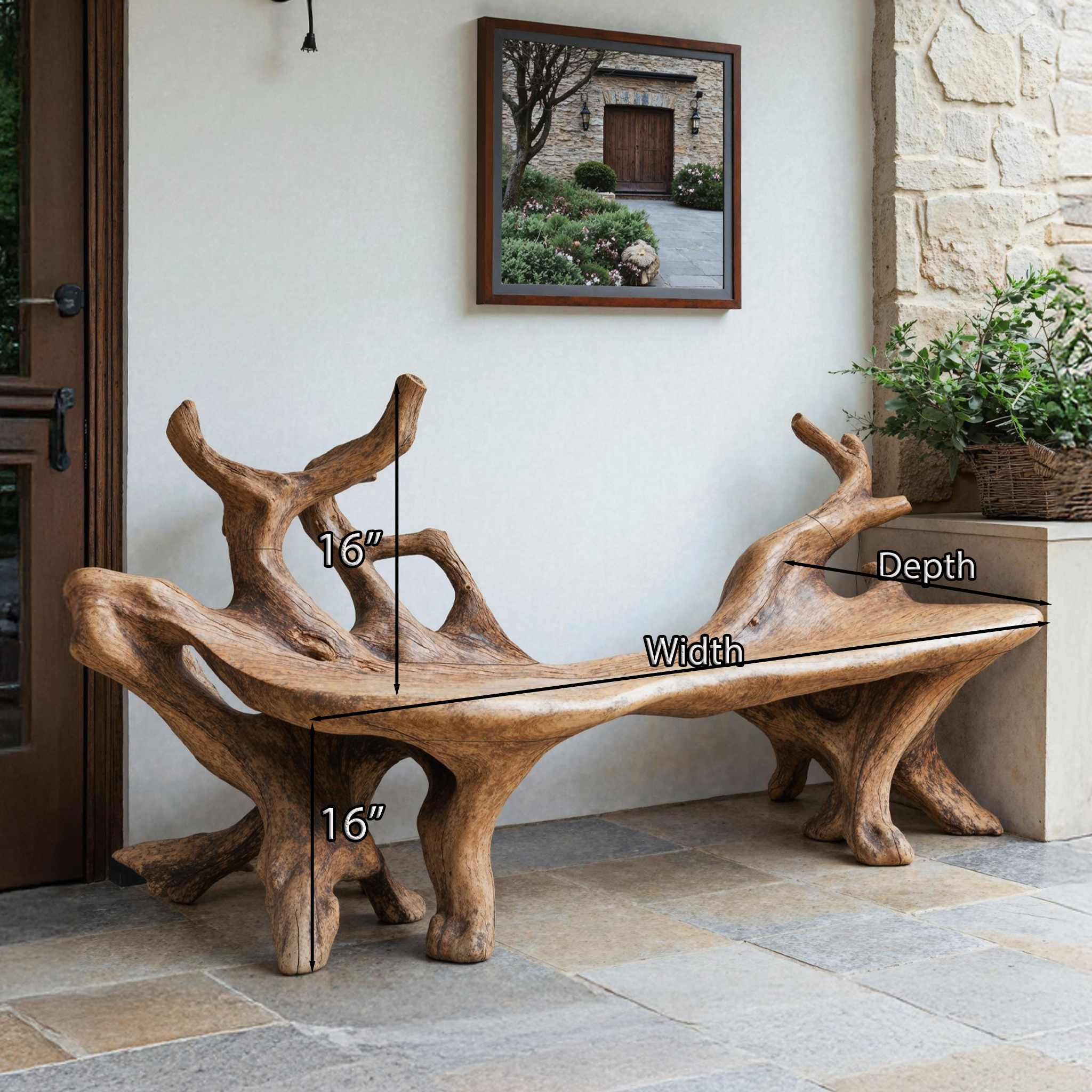 Farmhouse Wooden Bench For Cozy Living Room Accents SILDTBRB005