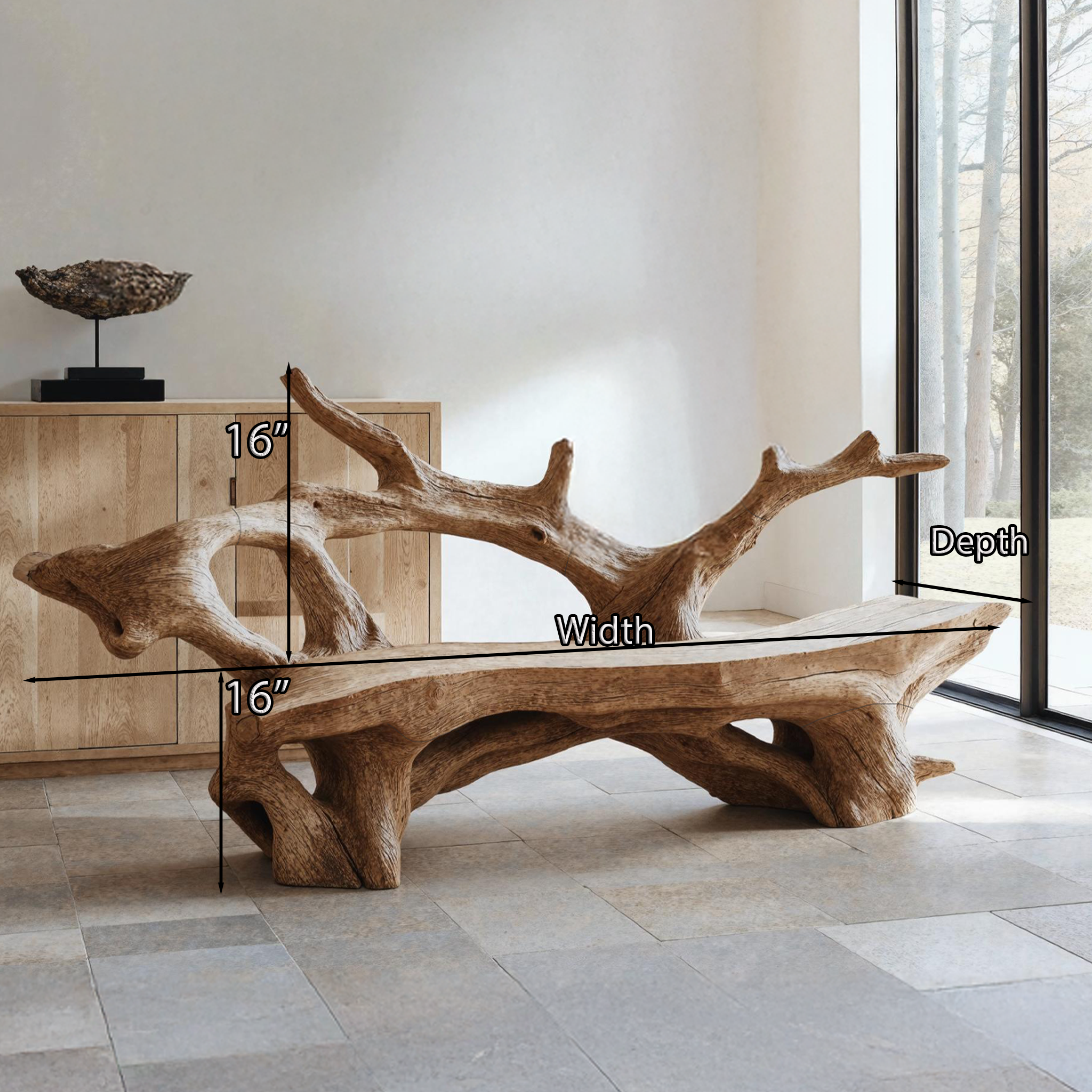 Farmhouse Live Edge Bench Outdoor Decor For Unique Garden Spaces SILDTBRB002