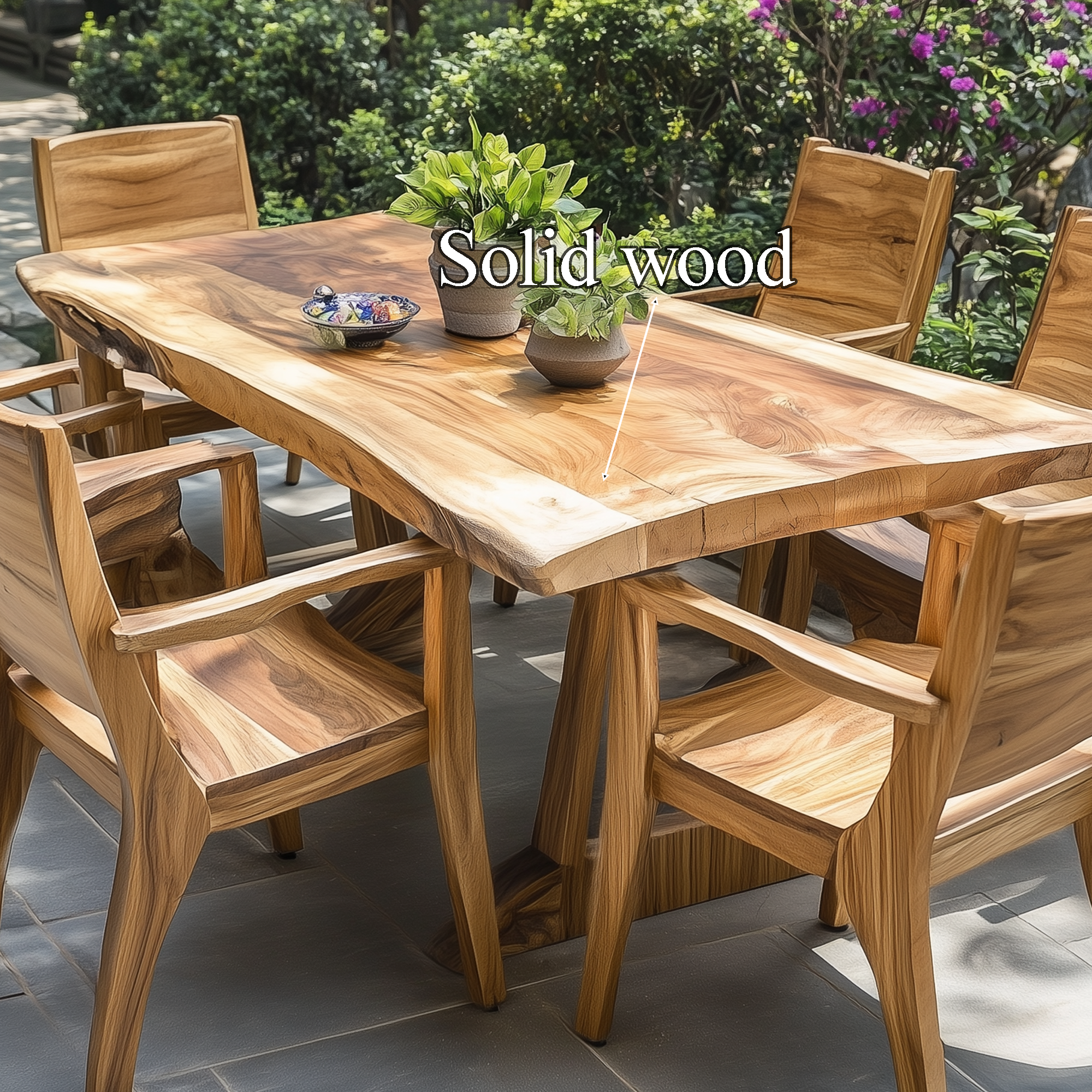 Family Dining Set Garden Dining Table Handcrafted Decor Garden Gift SINLDT016