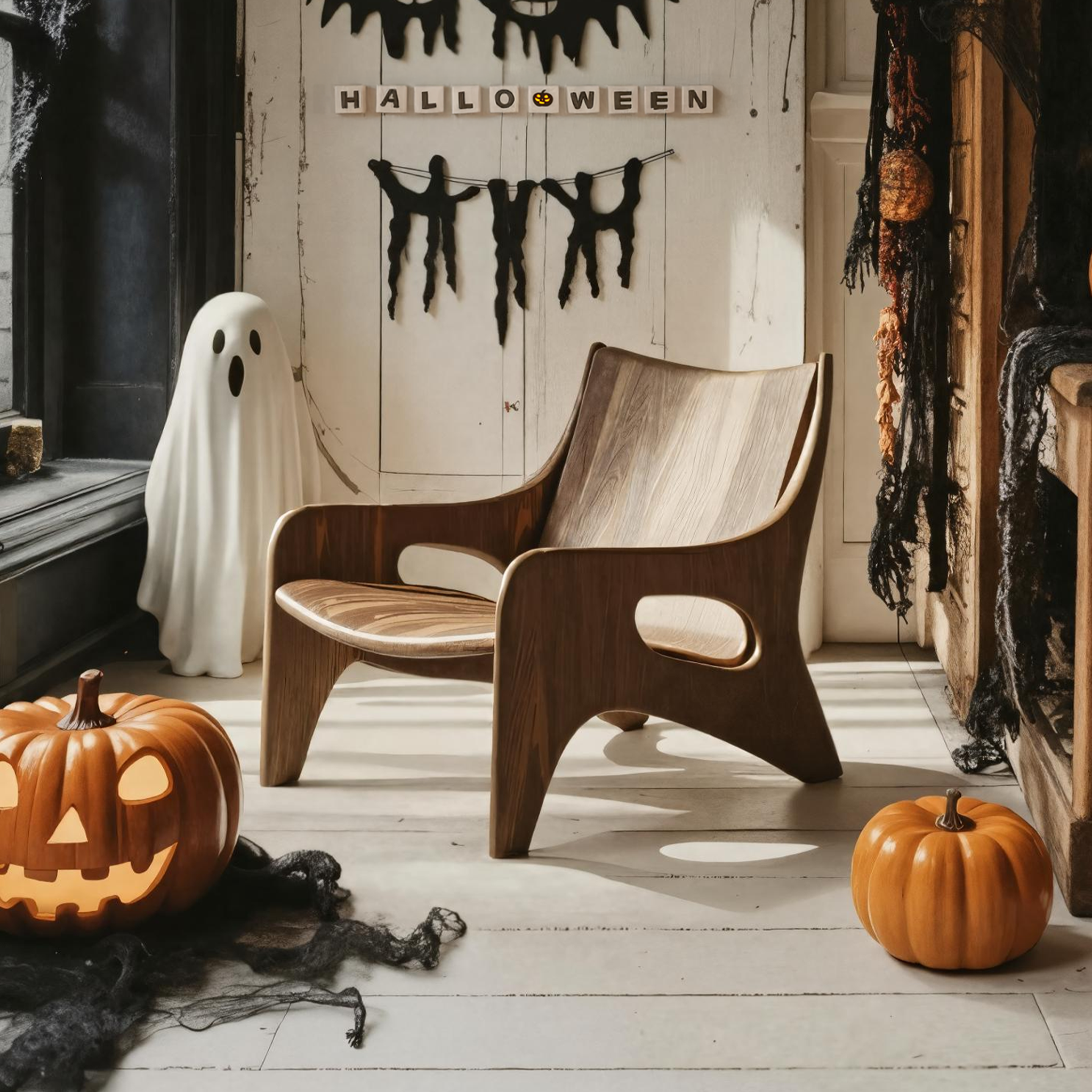 Farmhouse Solid Wood Accent Chair For Outdoor Halloween Furniture SILDTTNHA002