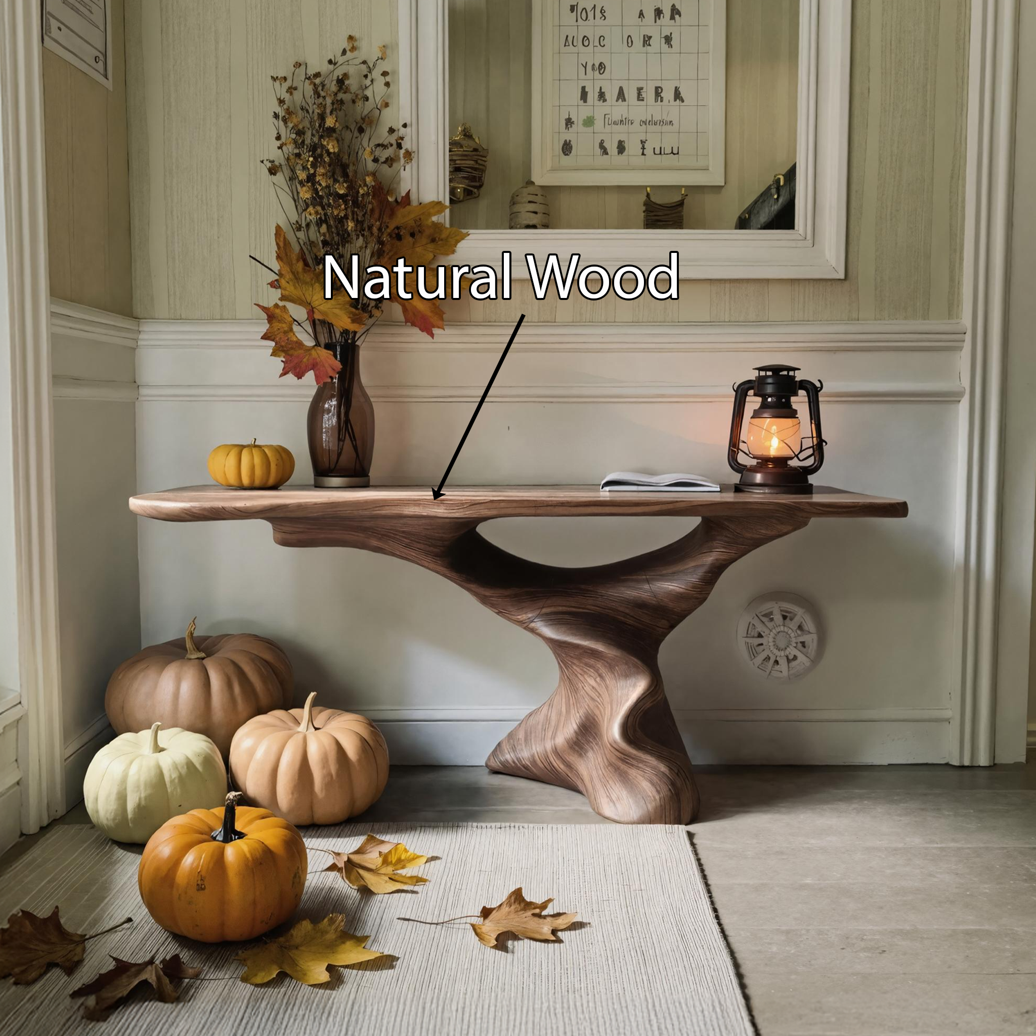 Modern Wooden Live Edge Coffee Table For Entryway Design Halloween Theme SILDTTNHCS009
