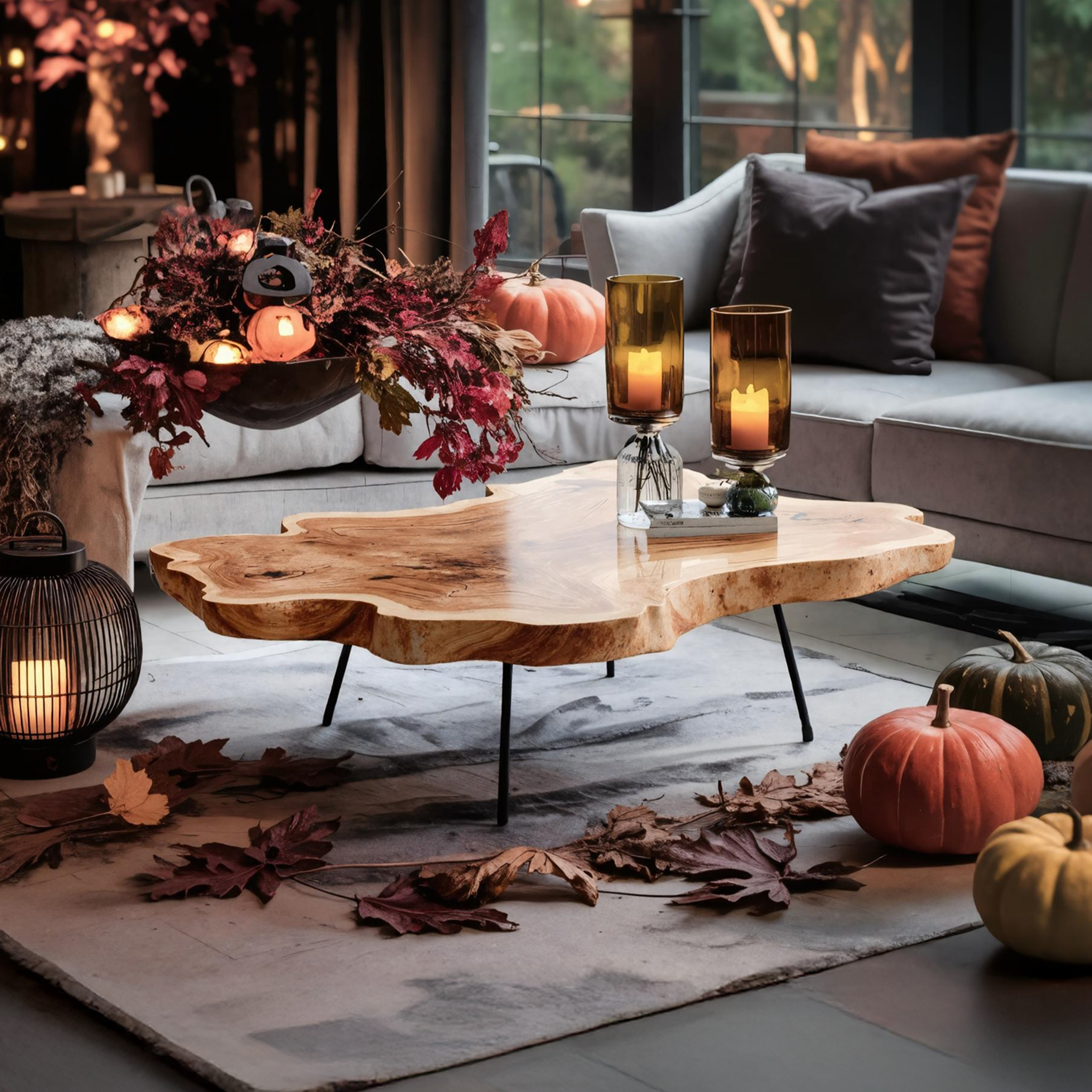 Modern Wooden Live Edge Coffee Table For Living Room Halloween Design SILDTTNHCF004