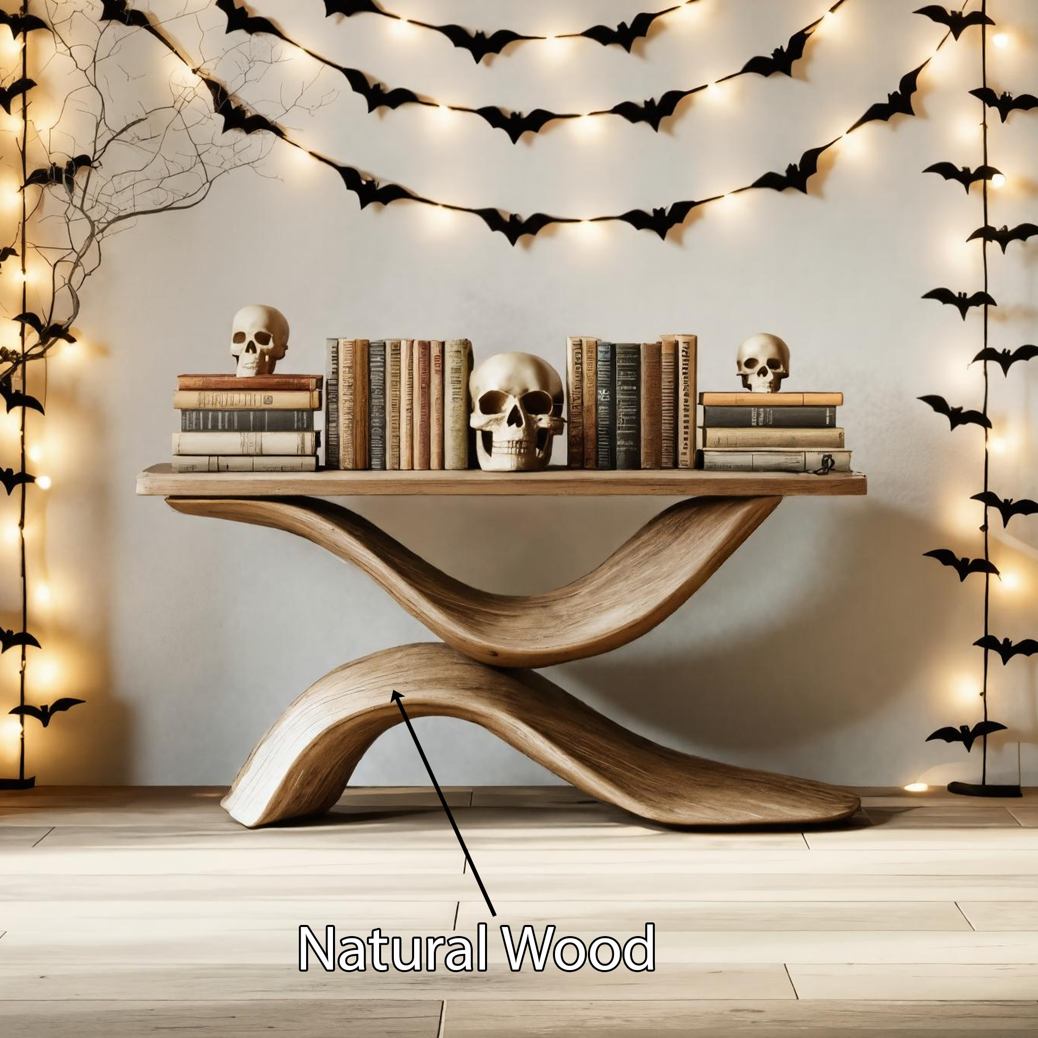 Farmhouse Wooden Live Edge Coffee Table For Furniture Decor Halloween Style SILDTTNHCS003