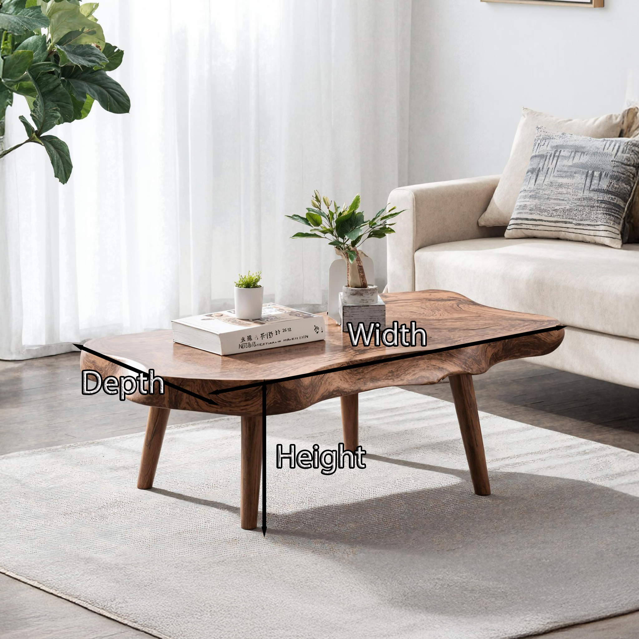 Mid Century Solid Wood Coffee Table For Small Spaces SILDTCF138