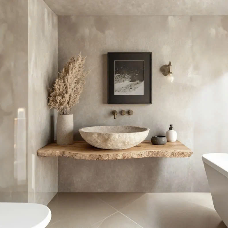 Rustic Bathroom Vanity Floating Shelf Home Decor SINLBRV032