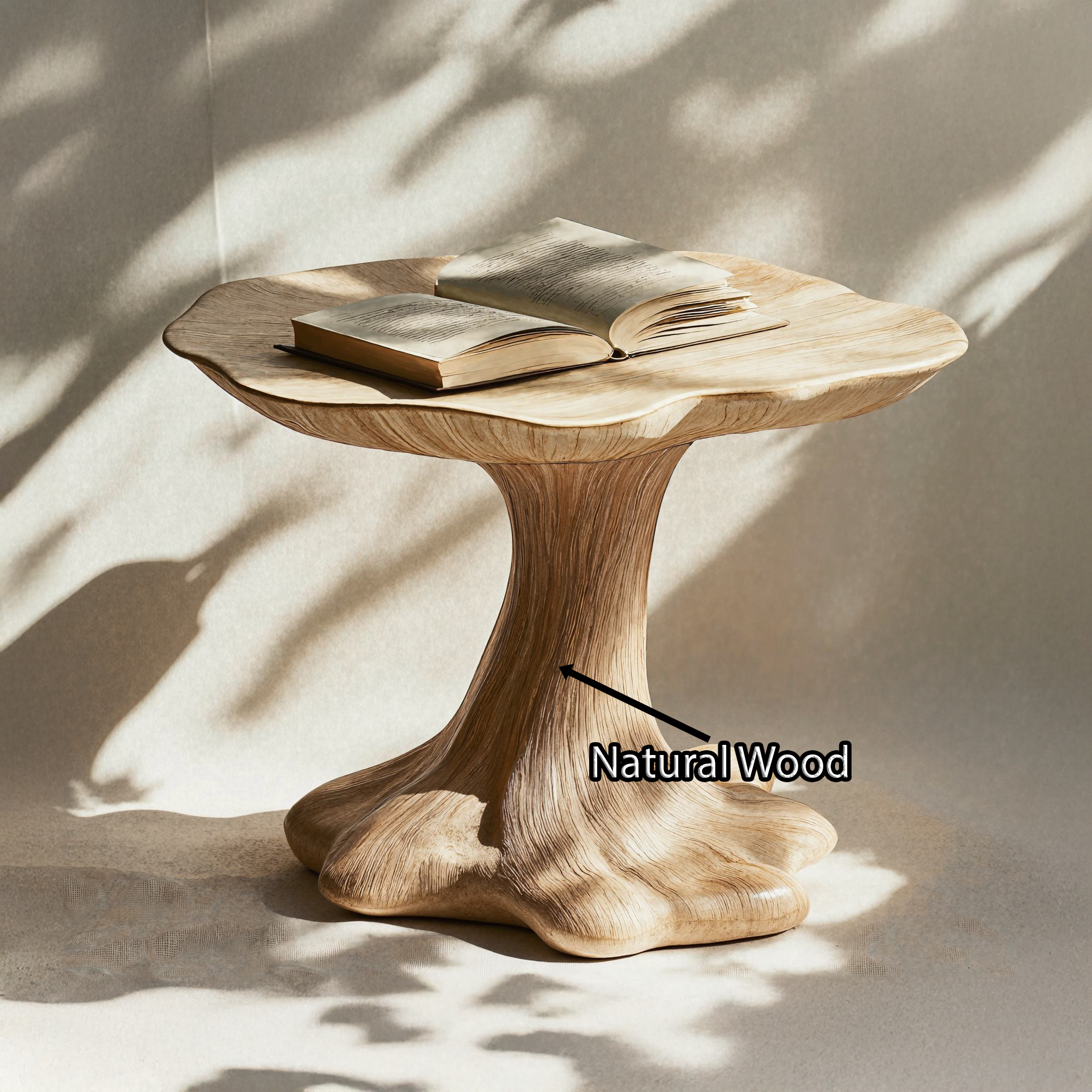 Rustic Live Edge Mushroom End Table For Lounge Room Natural Warmth SILDTEN101