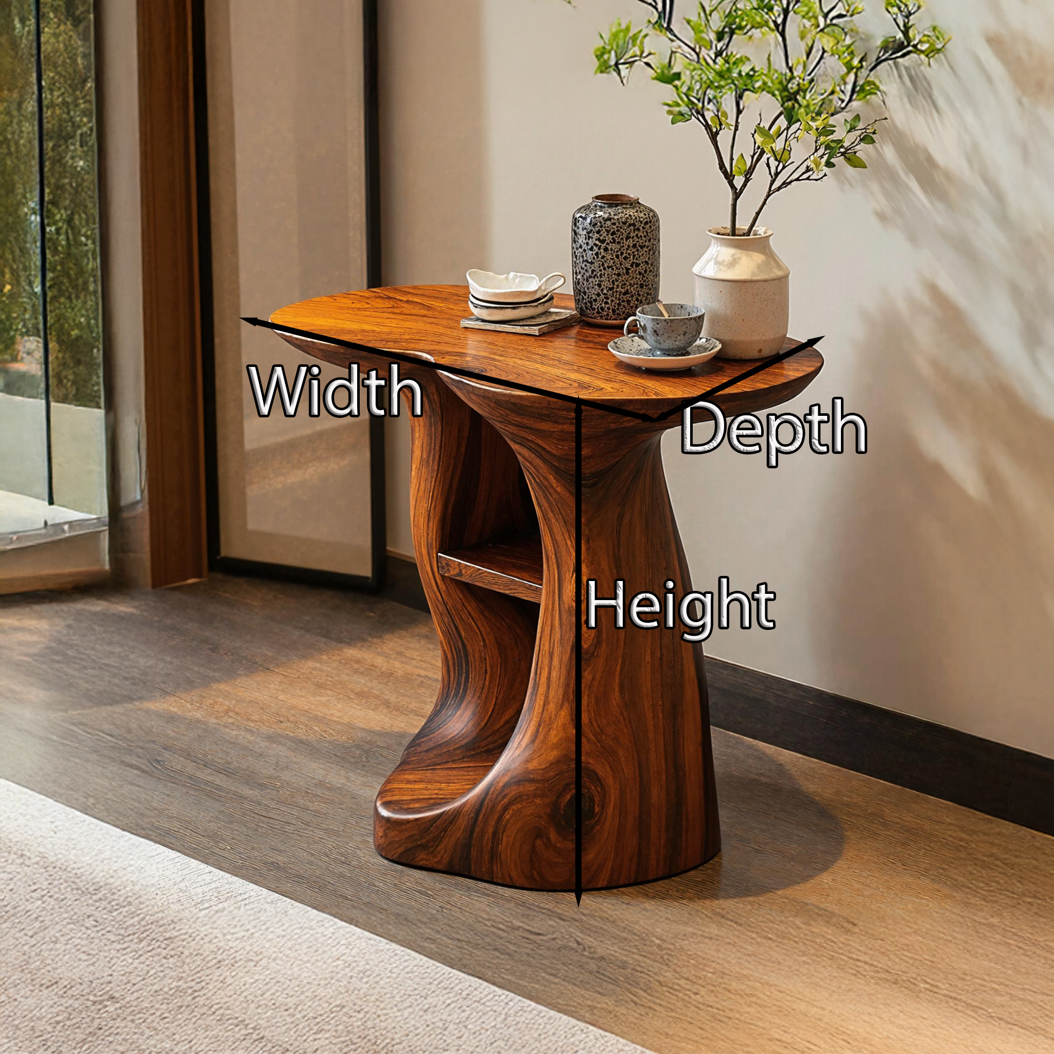 Vintage Solid Wood End Table For Entryway Design SILDTEN122