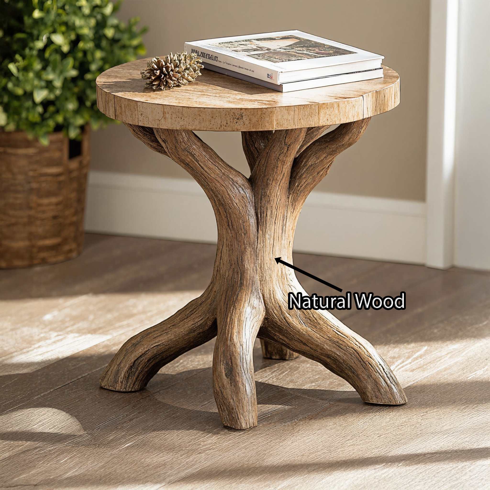 Handcrafted Wood End Table For Farmhouse Living Room SILDTEN097