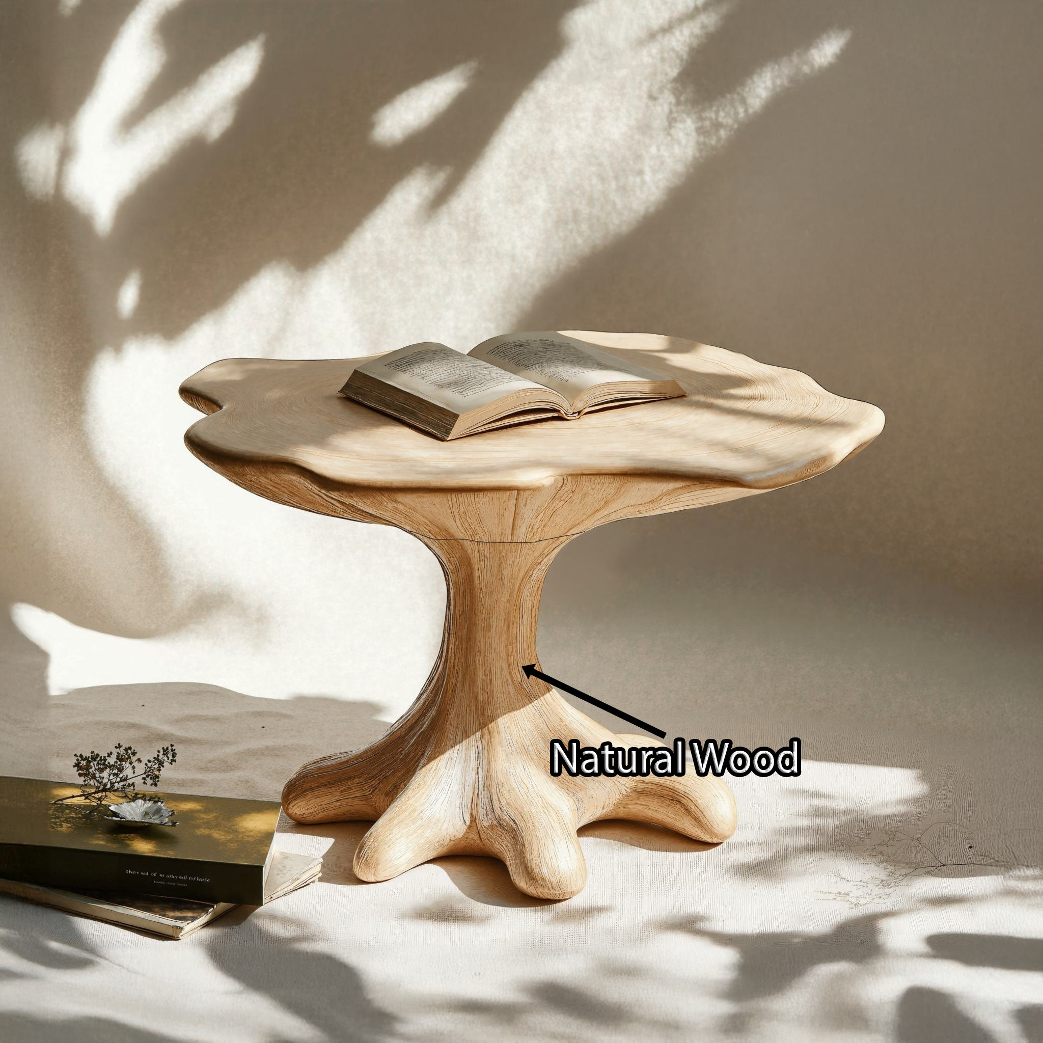 Minimalist Wood Mushroom End Table For Family Room Clean Design SILDTEN102