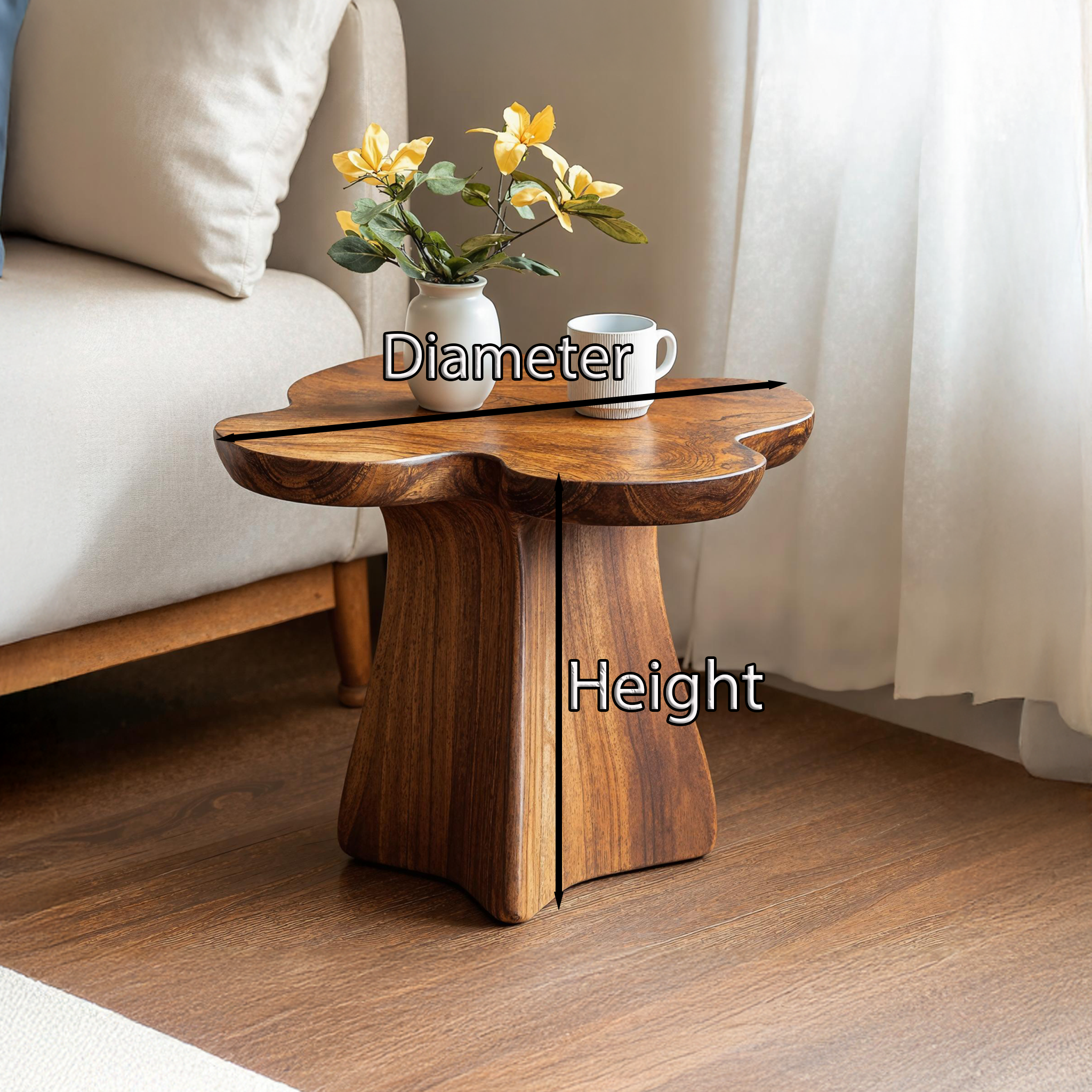 Rustic Solid Wood End Table For Entryway Decor Ideas SILDTEN120