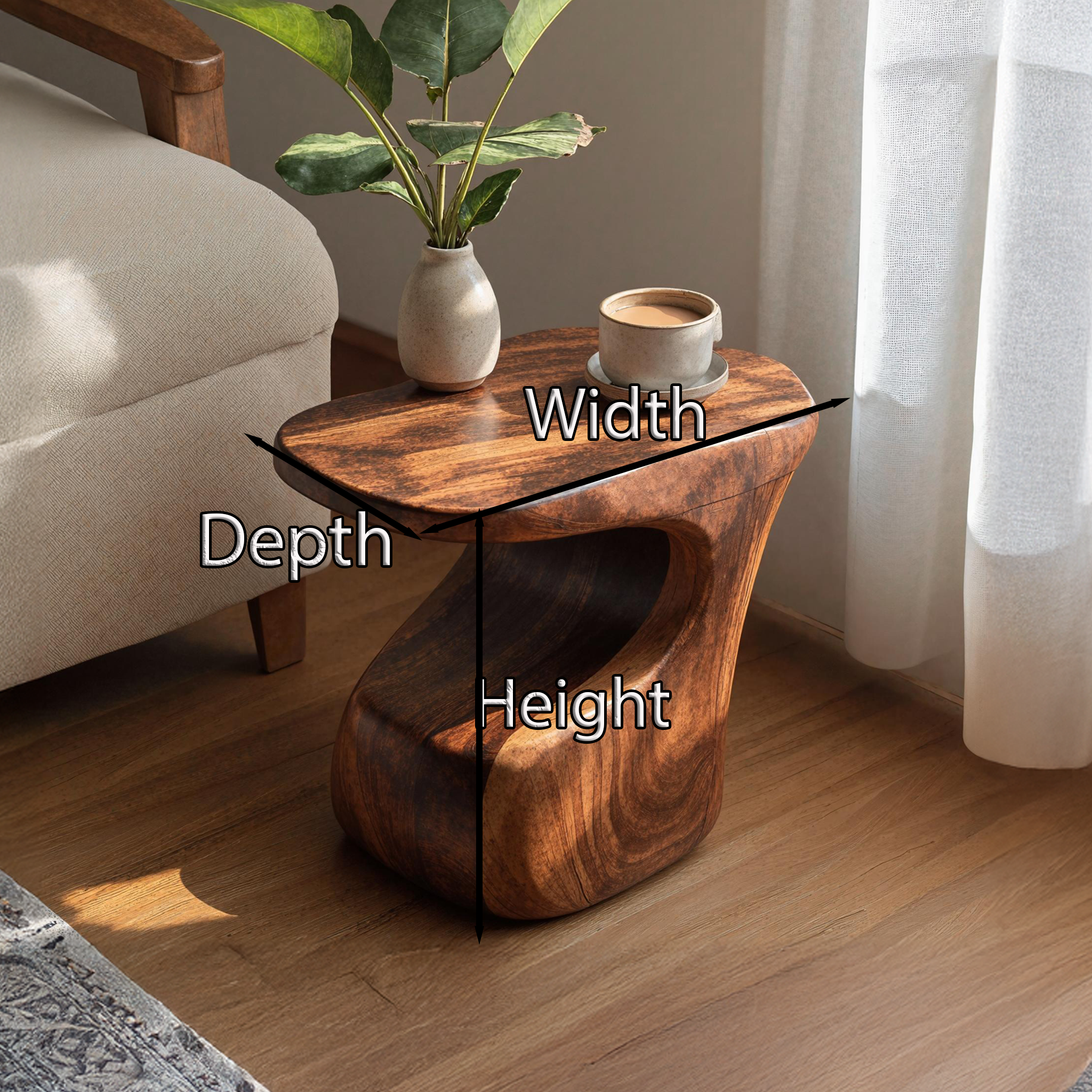 Mid Century Wooden End Table For Stylish Living Room SILDTEN119