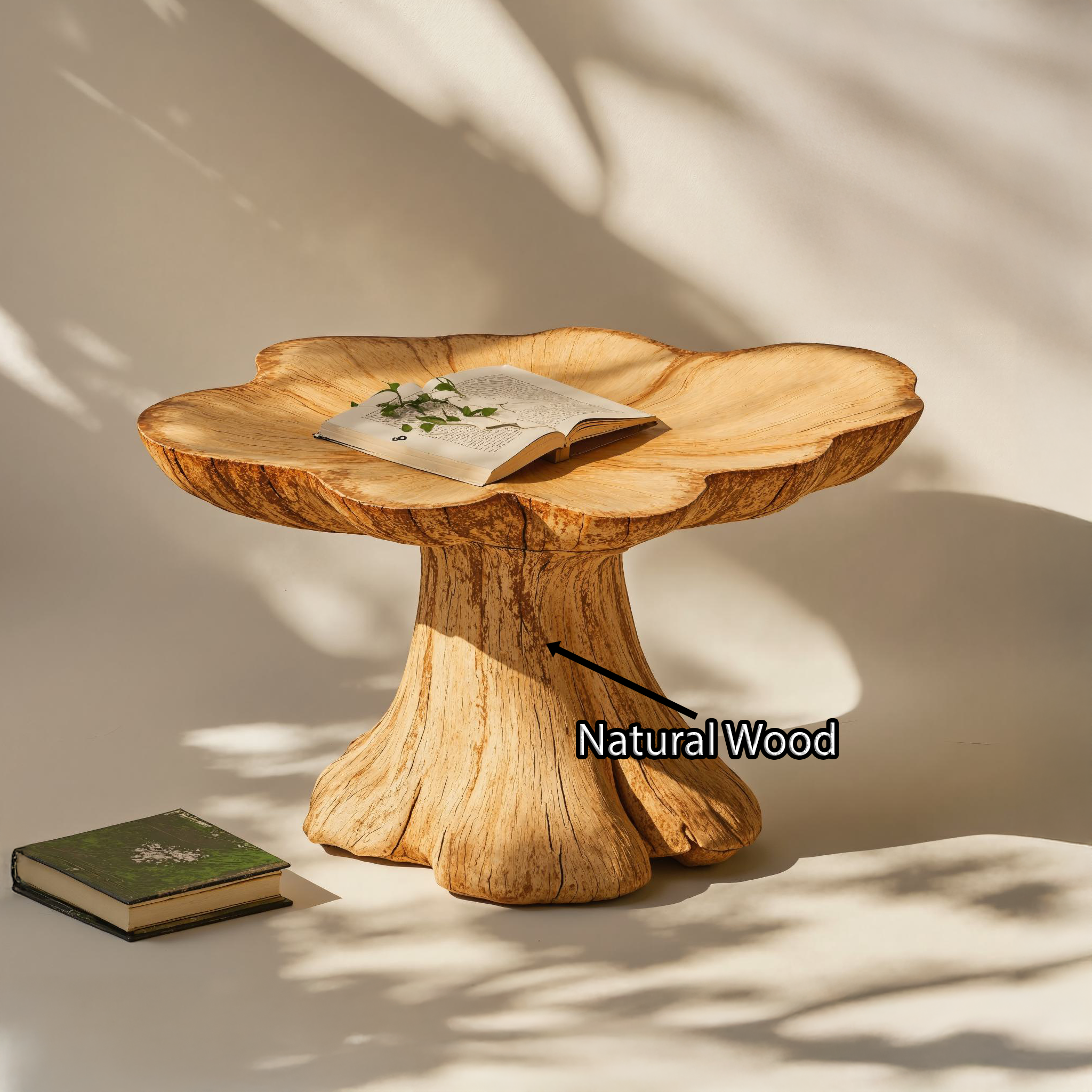 Vintage Wood Mushroom End Table For Sitting Room Antique Look SILDTEN099