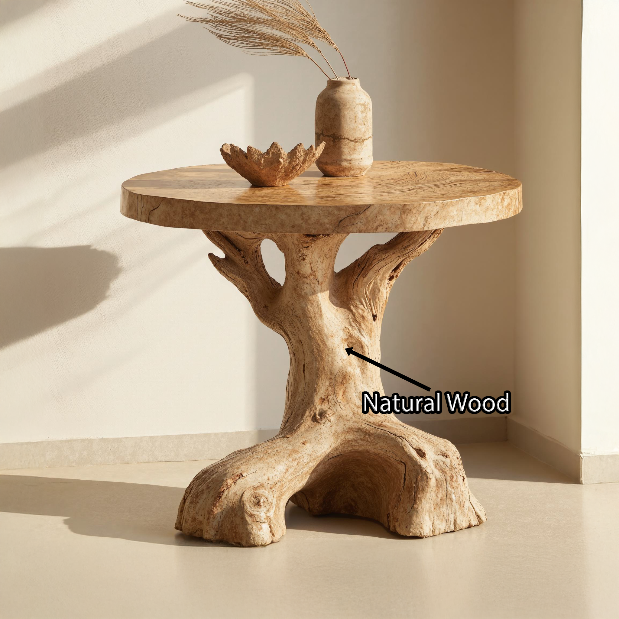 Handcrafted Wood End Table For Living Room Minimalist Decor SILDTEN094