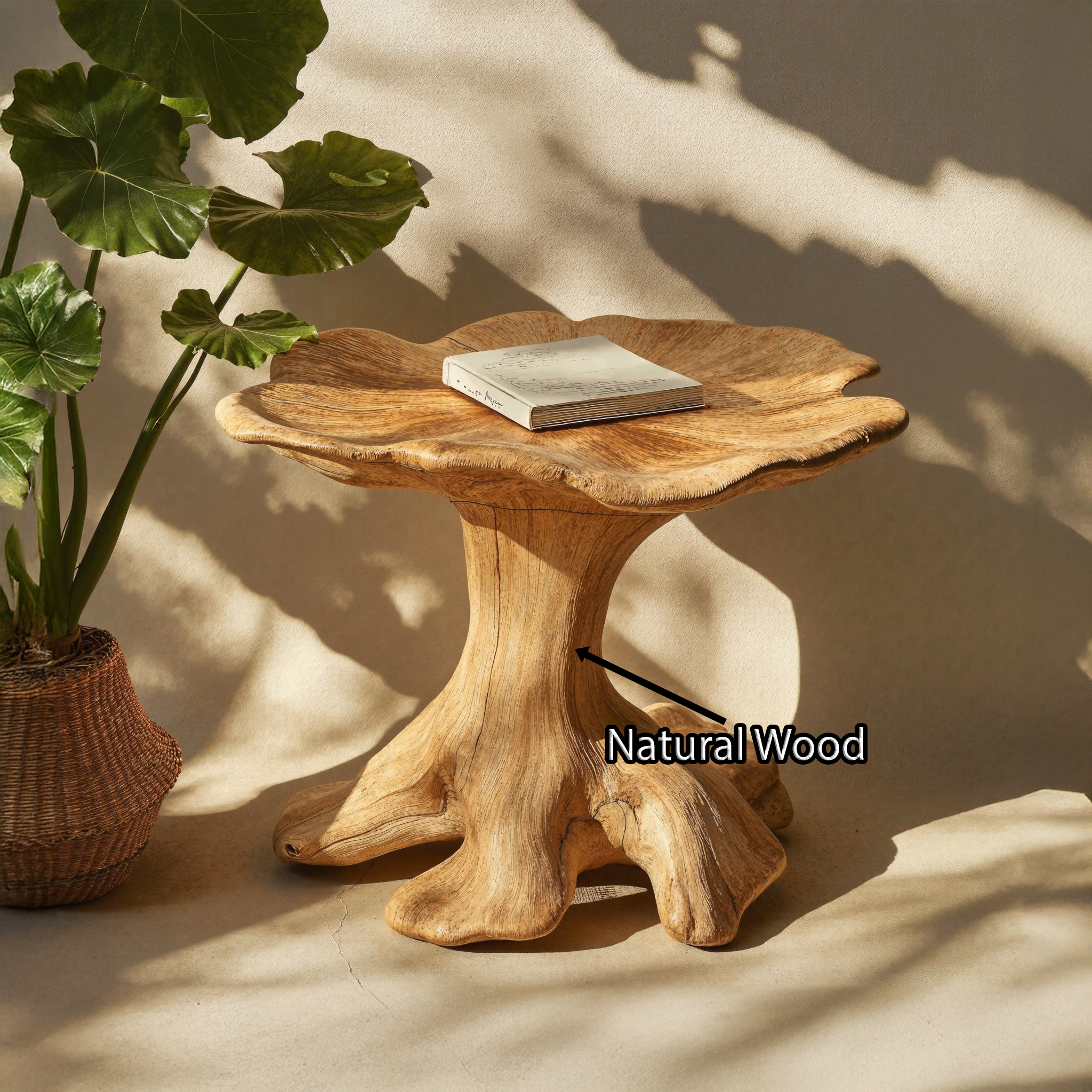 Modern Minimal Wood Mushroom End Table For Lounge Area Simplicity SILDTEN105