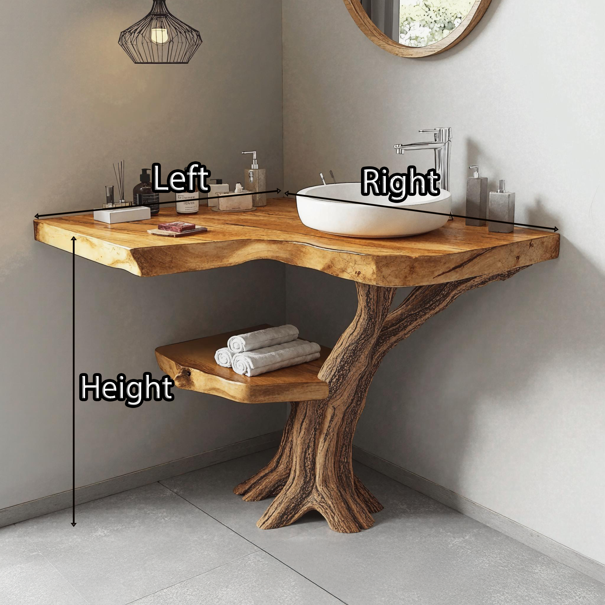 Narrow Corner Bathroom Vanity Built In Sink For Small Bathrooms SILDTBRV169
