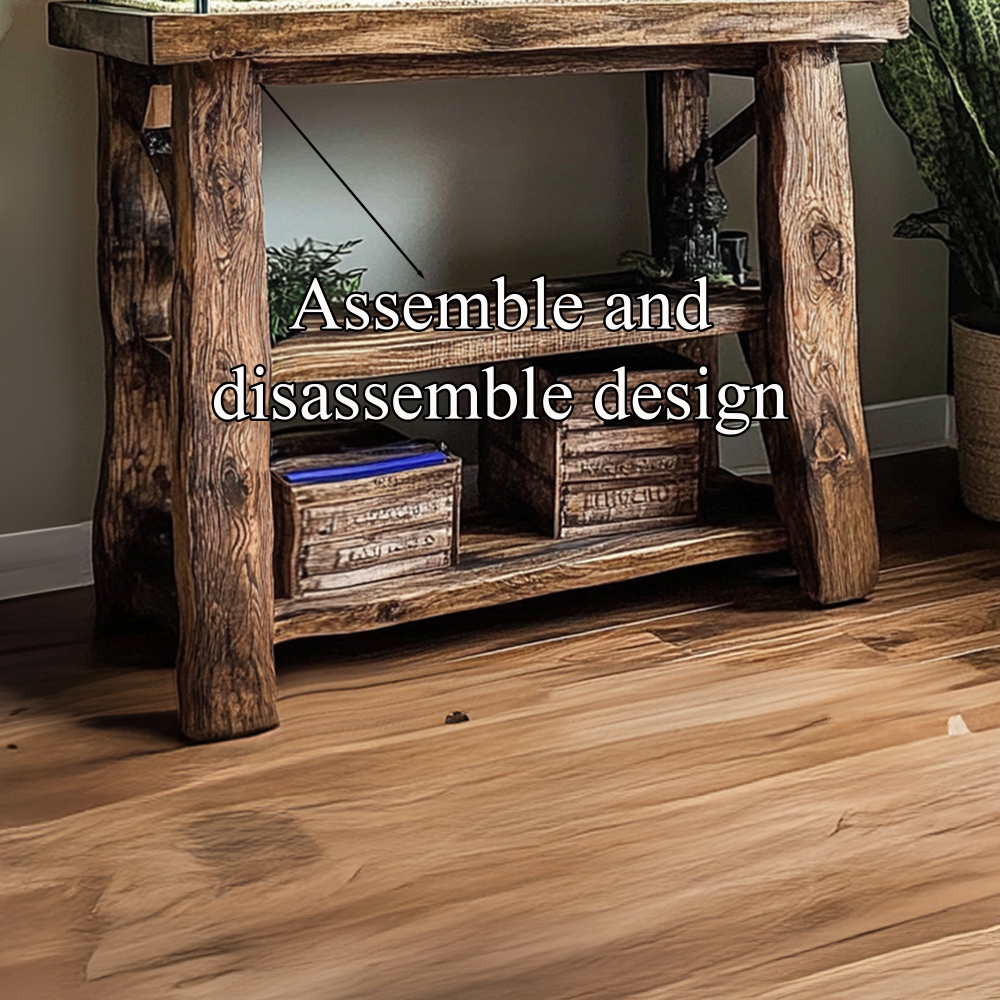 Rustic Fish Tank Live Edge Aquarium Decor Home Gift SINLWT001