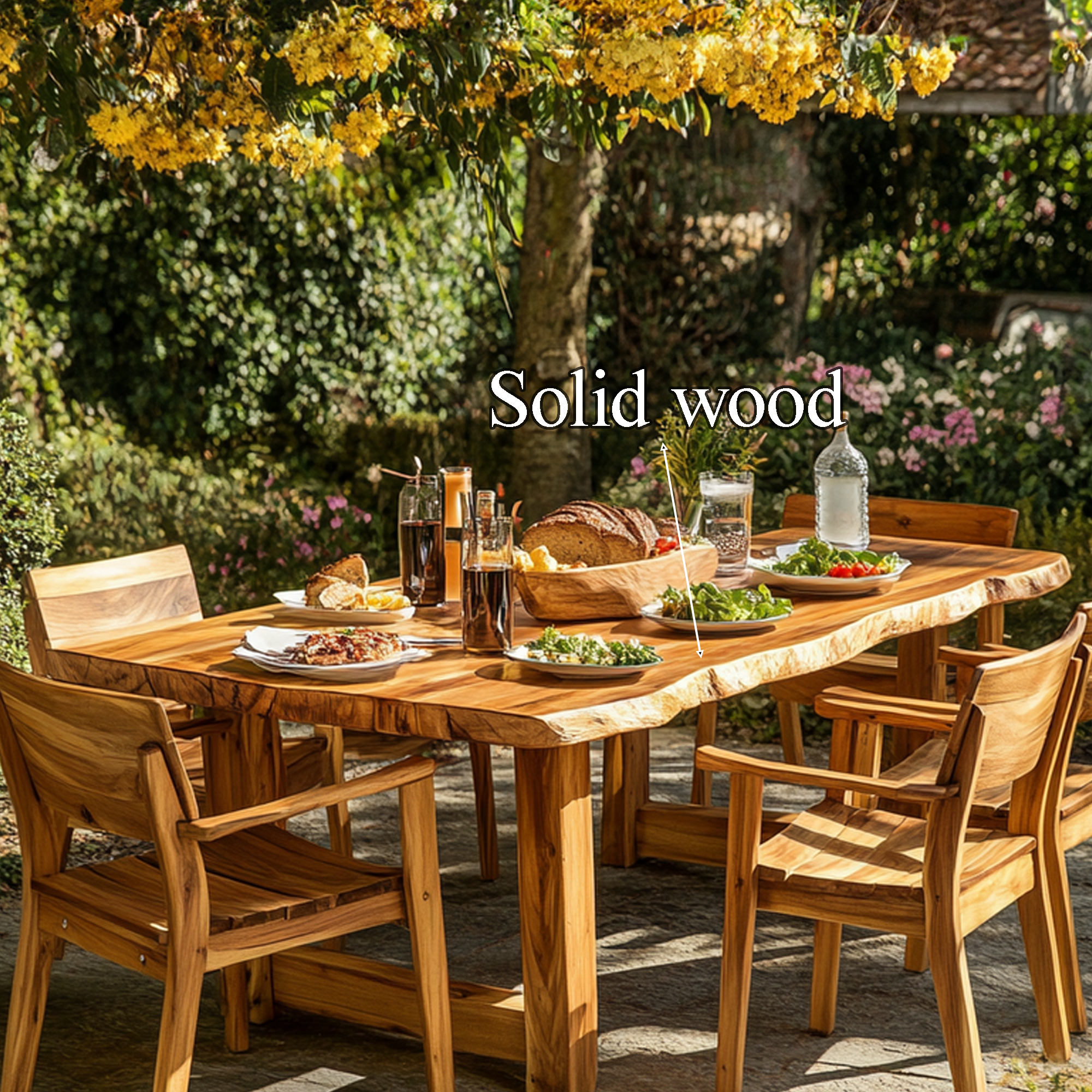 Garden Table and Chair Set Handmade Decor Garden Gift SINLDT014