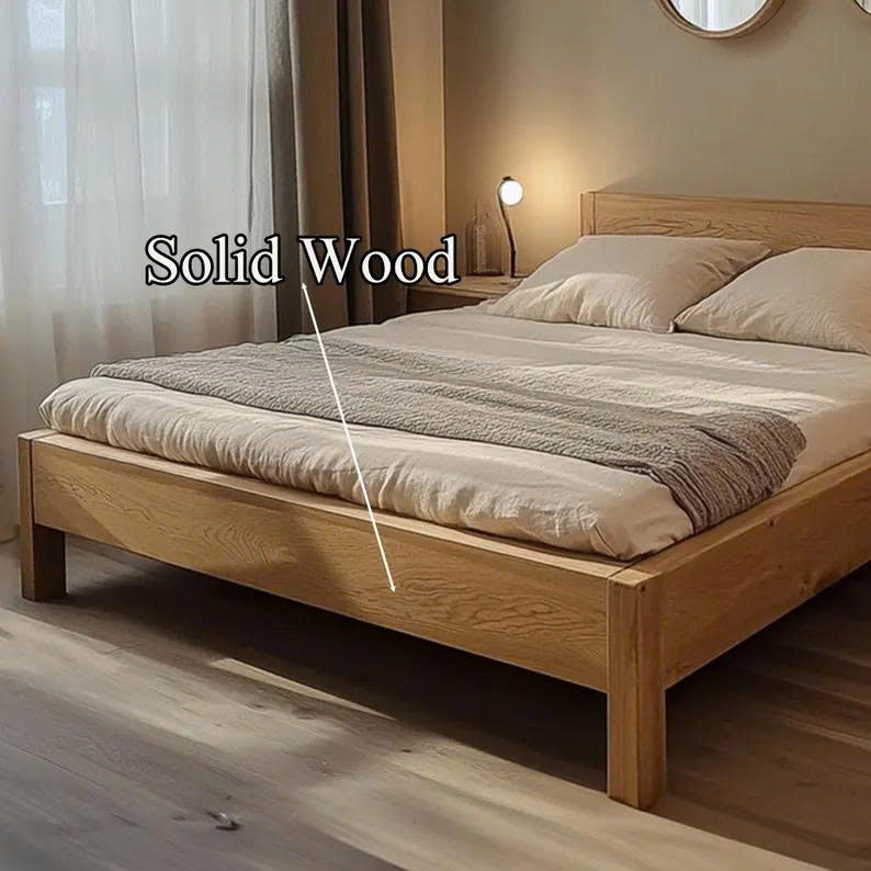 Rustic Bed Frame Wooden Custom Home Decor Home Gifts SINLWB012