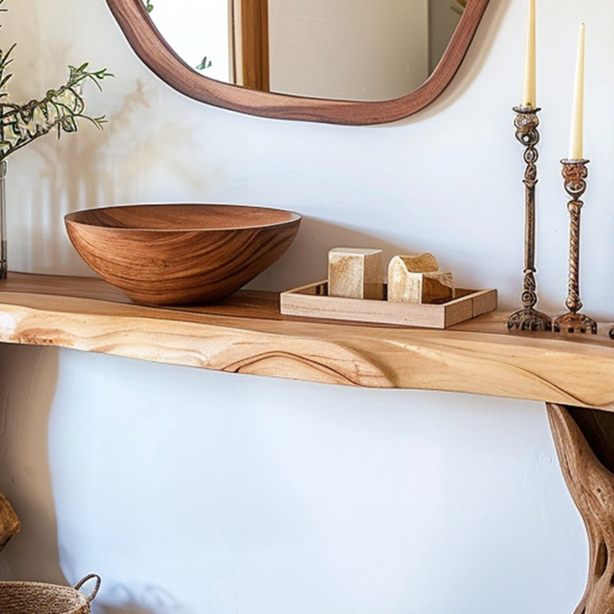 Narrow Solid Wood Console Table SINLCS009