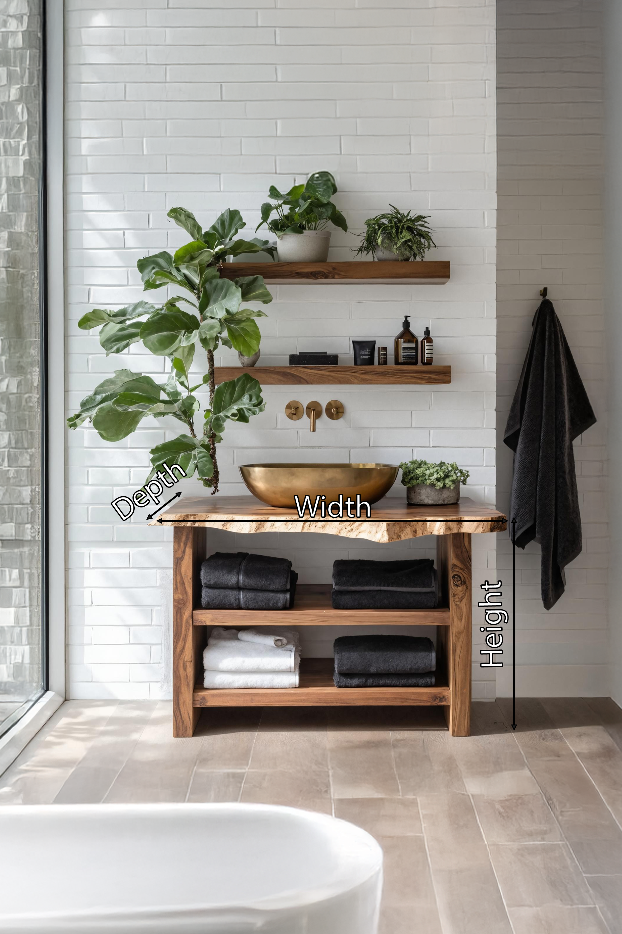Farmhouse Wooden Vanity For Bathroom Furniture Setup SILDTTRBRV051