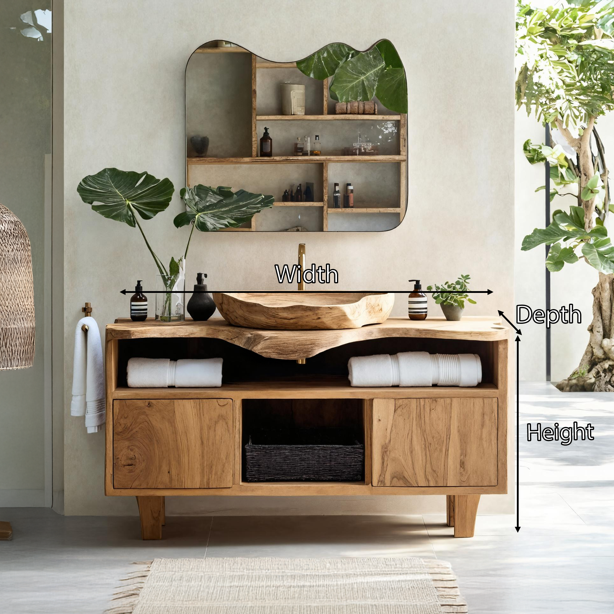 Rustic Bathroom Vanity For Natural Home Aesthetic SILDTTRBRV029